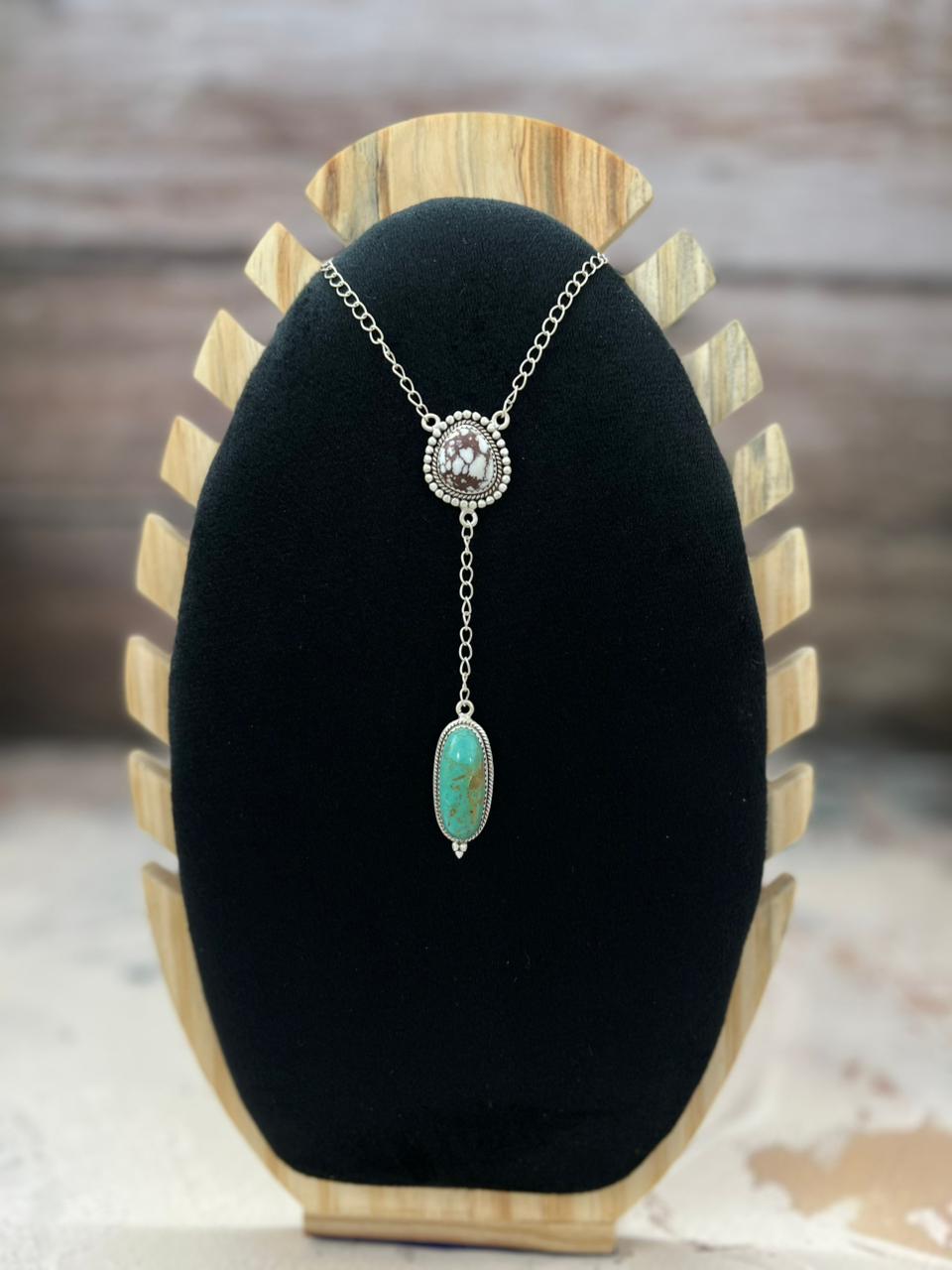 Handmade Sterling Silver Multistone Necklace "Signed Nizhoni"