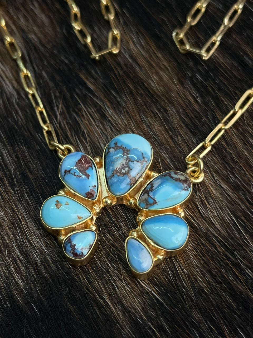 “The Golden Collection” Handmade Natural Golden Hills Turquoise Necklace