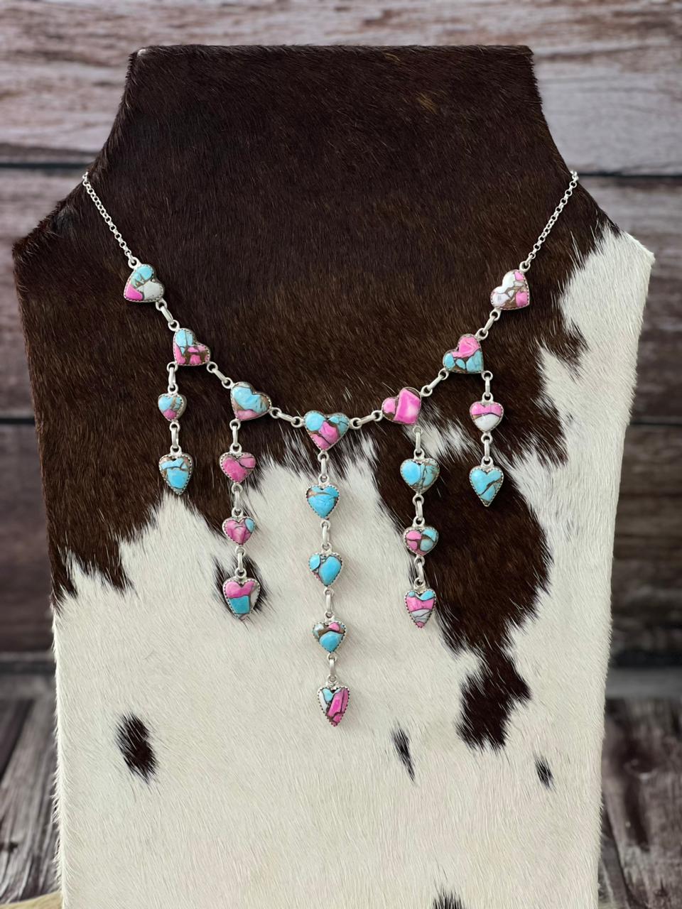 Handmade Sterling Silver Cotton Candy Necklace "Signed Nizhoni"