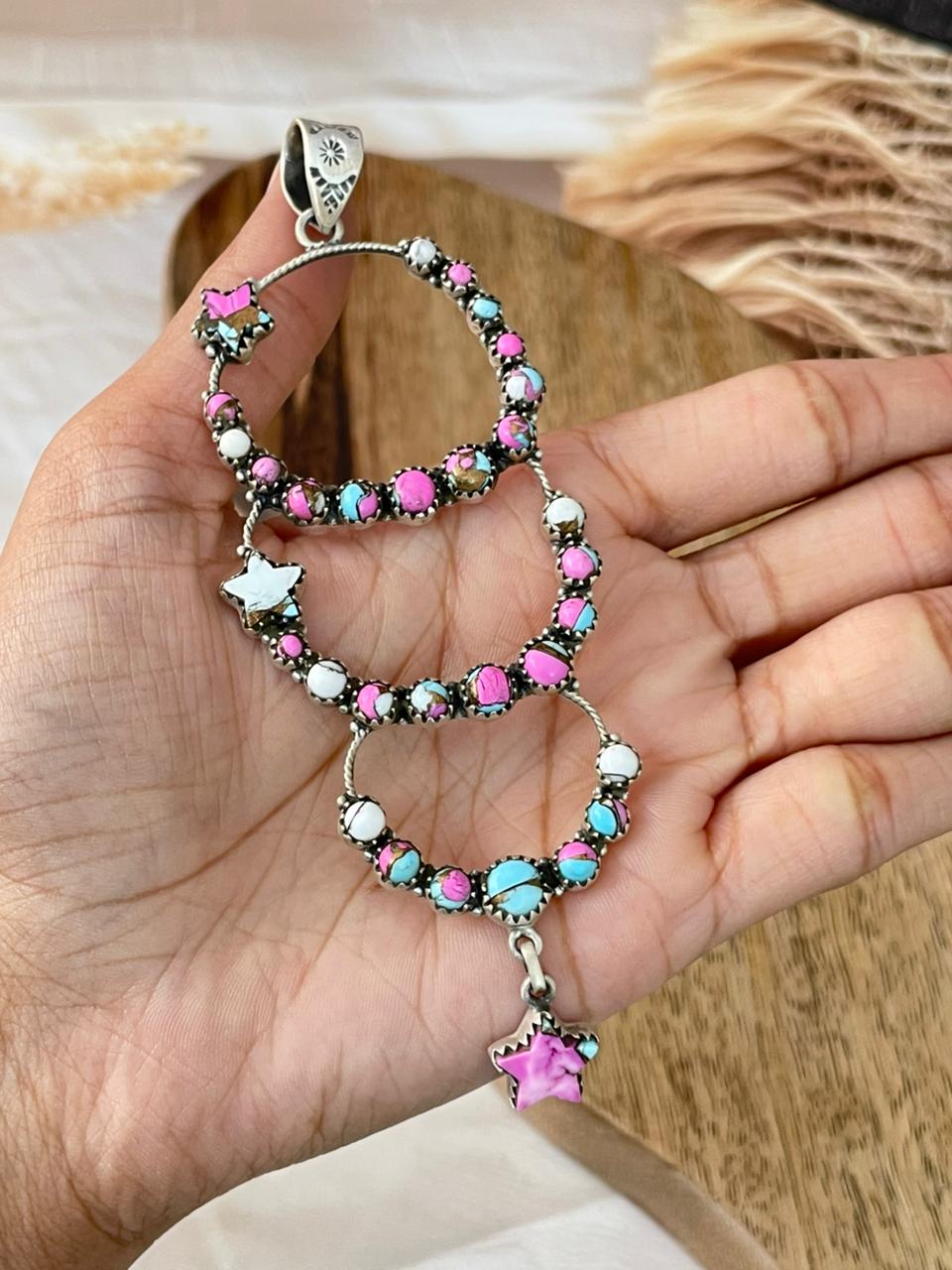 Handmade Sterling Silver Cotton Candy Pendant Signed Nizhoni (6)