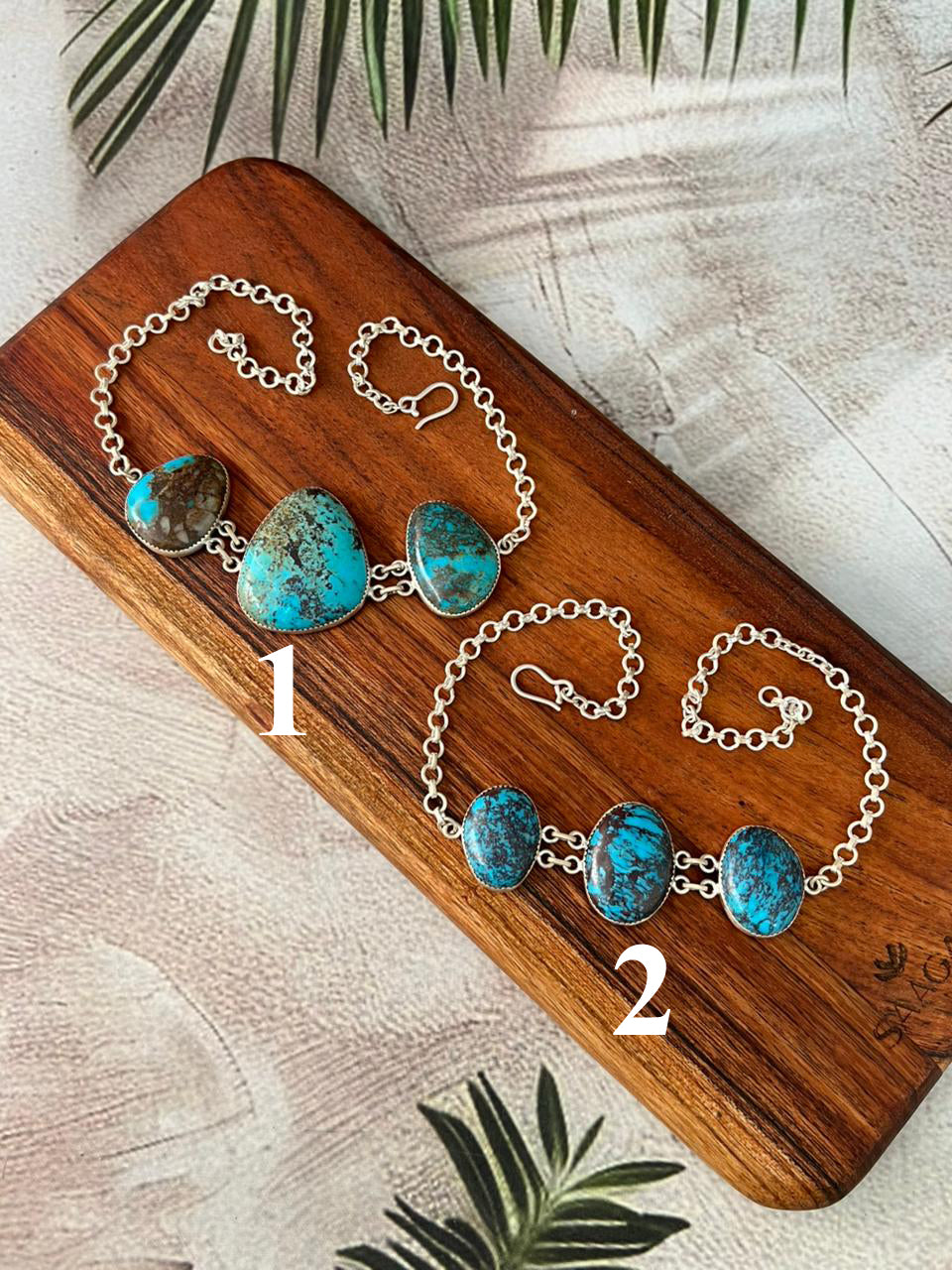 Handmade Sterling Silver Kingman Turquoise Collection: Choker Necklace "Signed Nizhoni" (1)