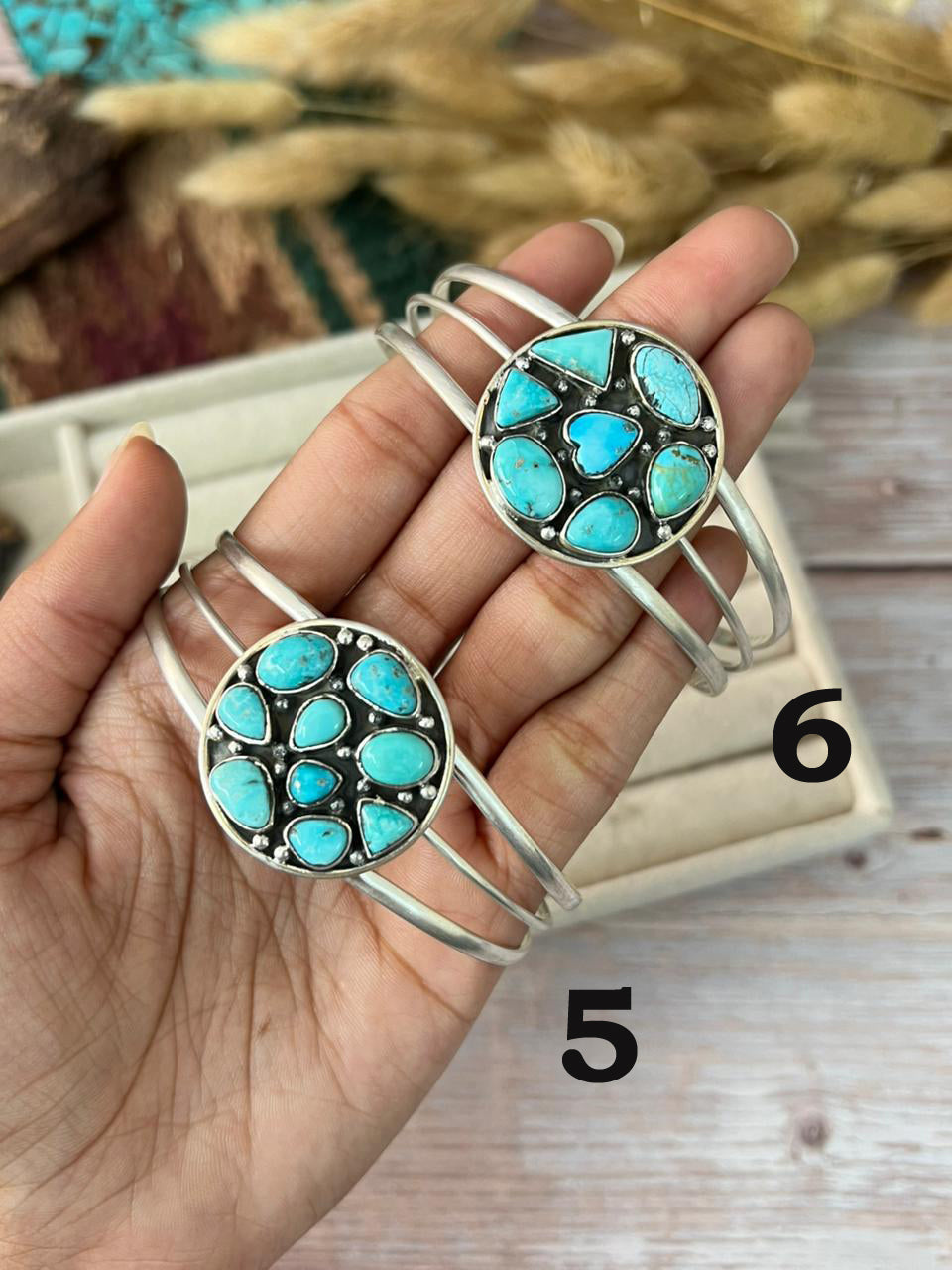 Handmade Sterling Silver White Water Turquoise Cuff Bracelet "Signed Nizhoni"