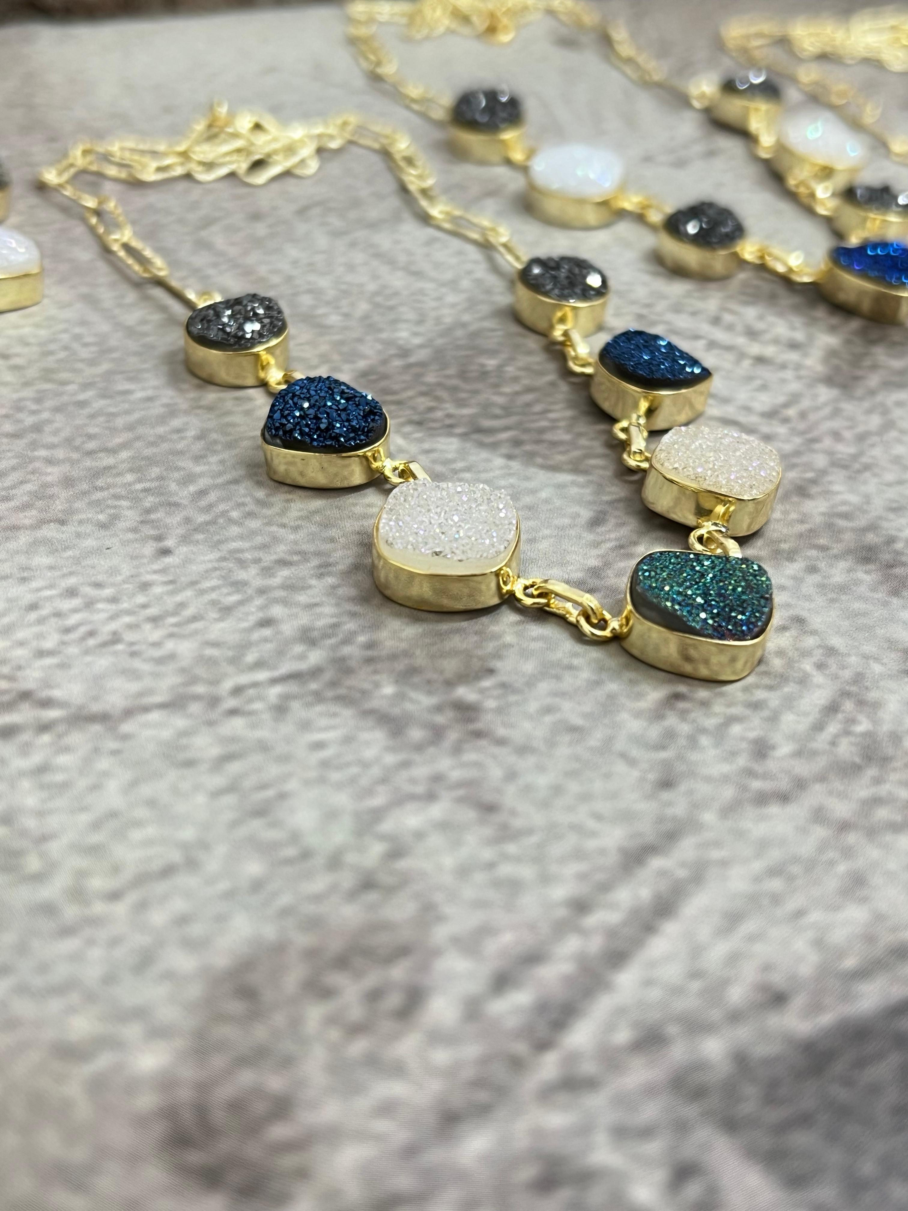 “The Boho Collection” Handmade Natural Druzy Necklace