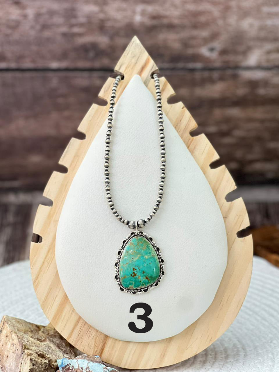 Handmade Sterling Silver Beaded Mantis Turquoise Necklace "Signed Nizhoni"