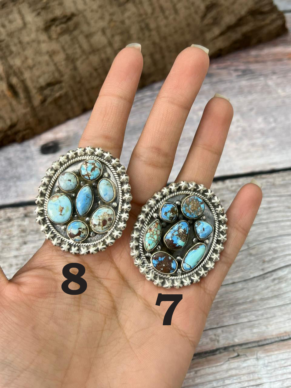 Handmade Sterling Silver Multi Stones Adjustable Ring "Singed Nizhoni"