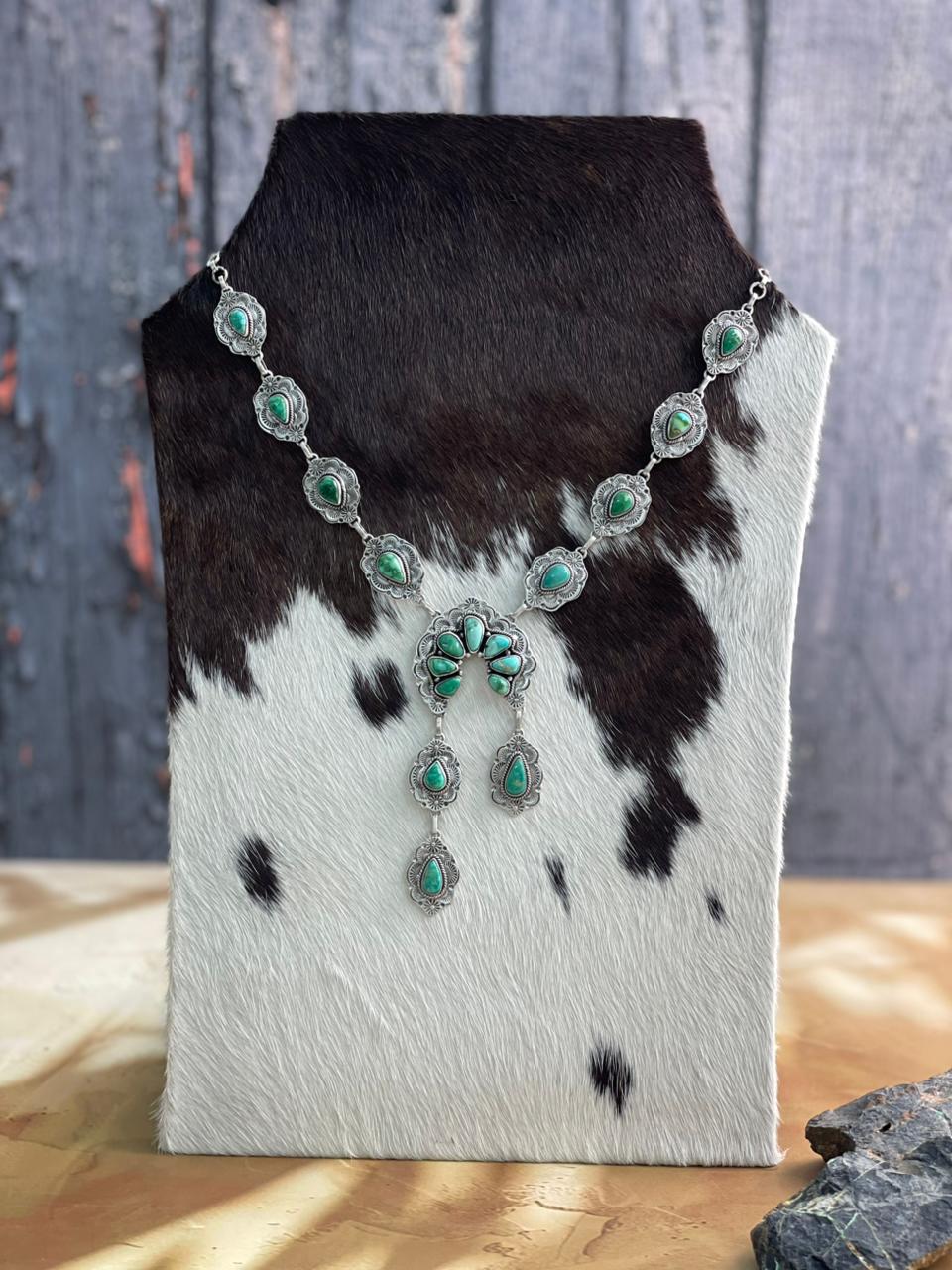 Handmade Sterling Silver Multi Stones Necklace "Signed Nizhoni"