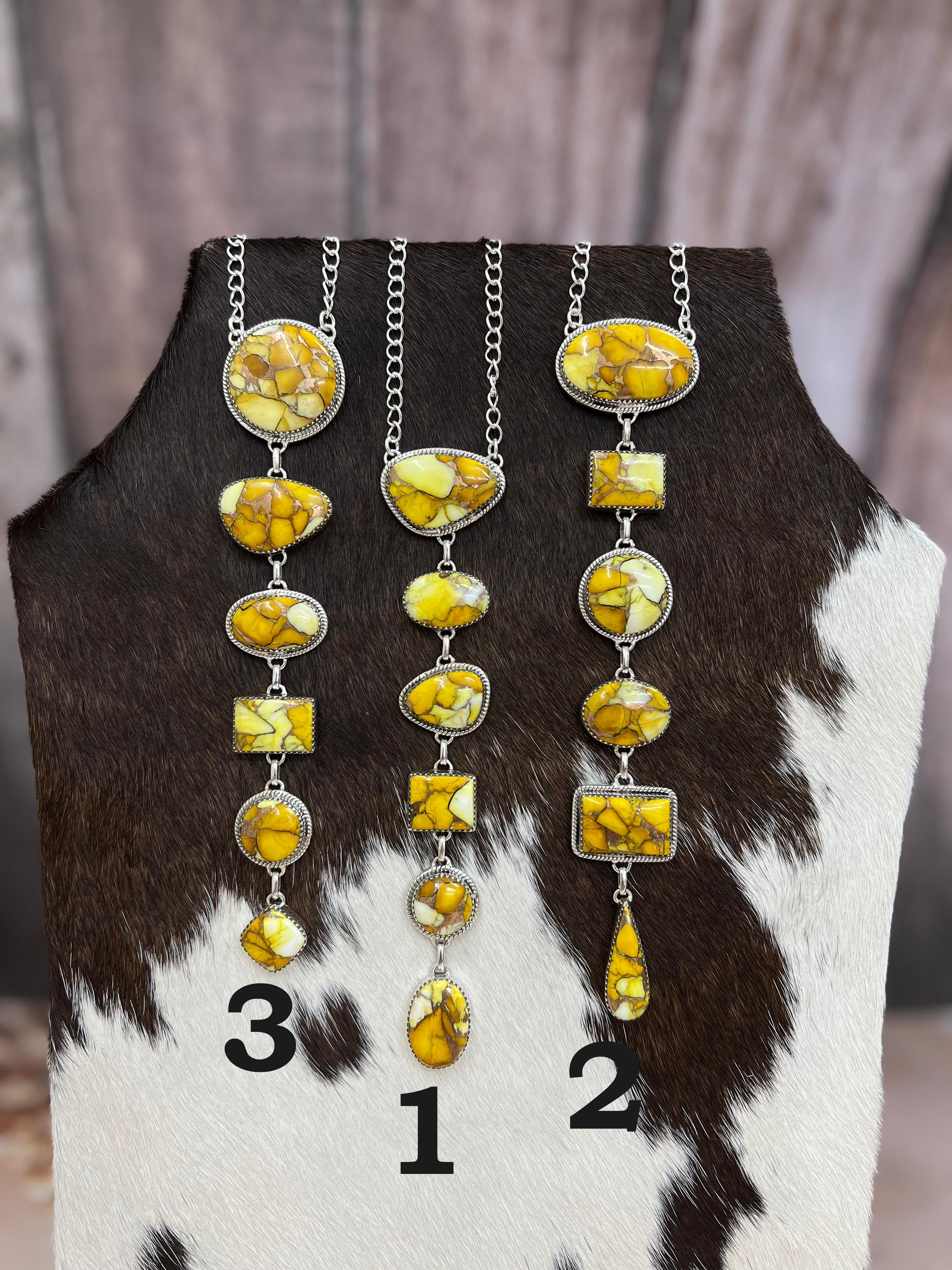 Handmade Sterling Silver Honey Dahlia Necklace with Signed Nizhoni