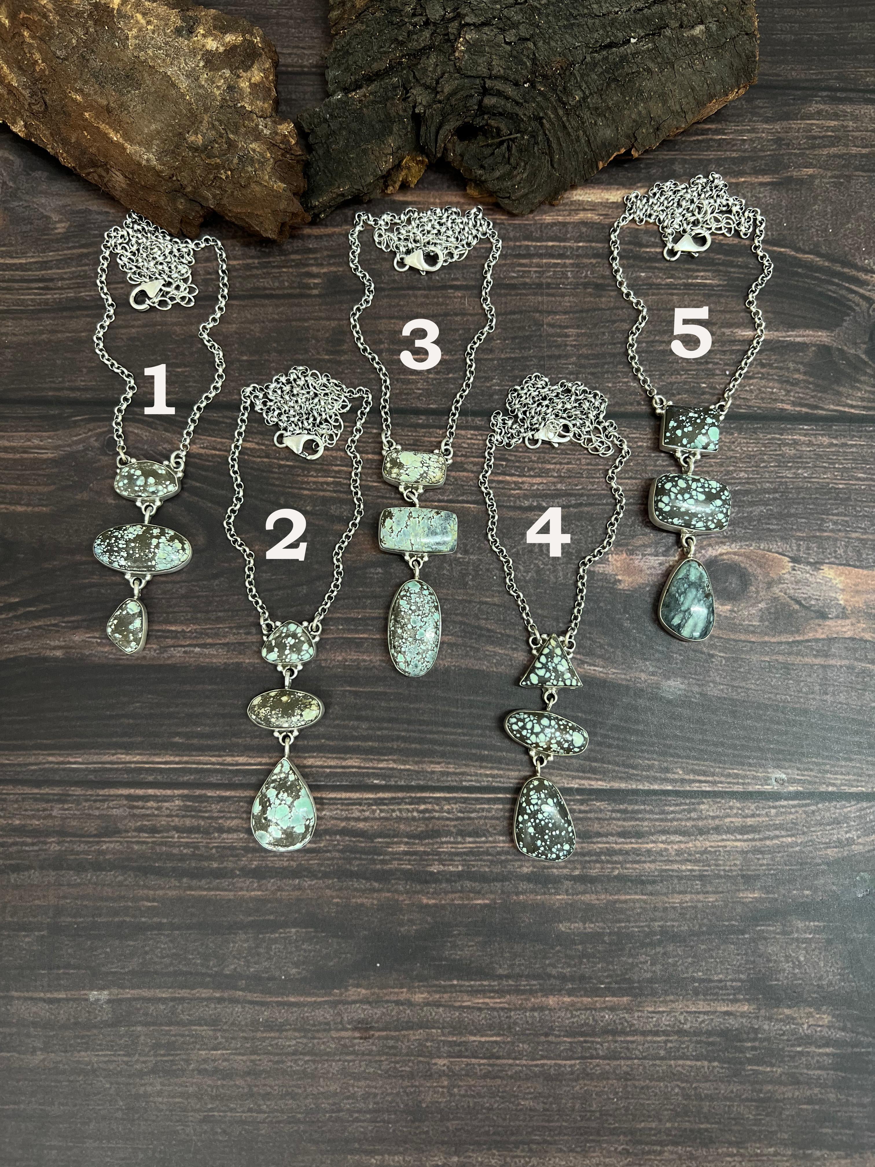 Handmade Sterling Silver Starfox Variscite Necklace Signed Nizhoni