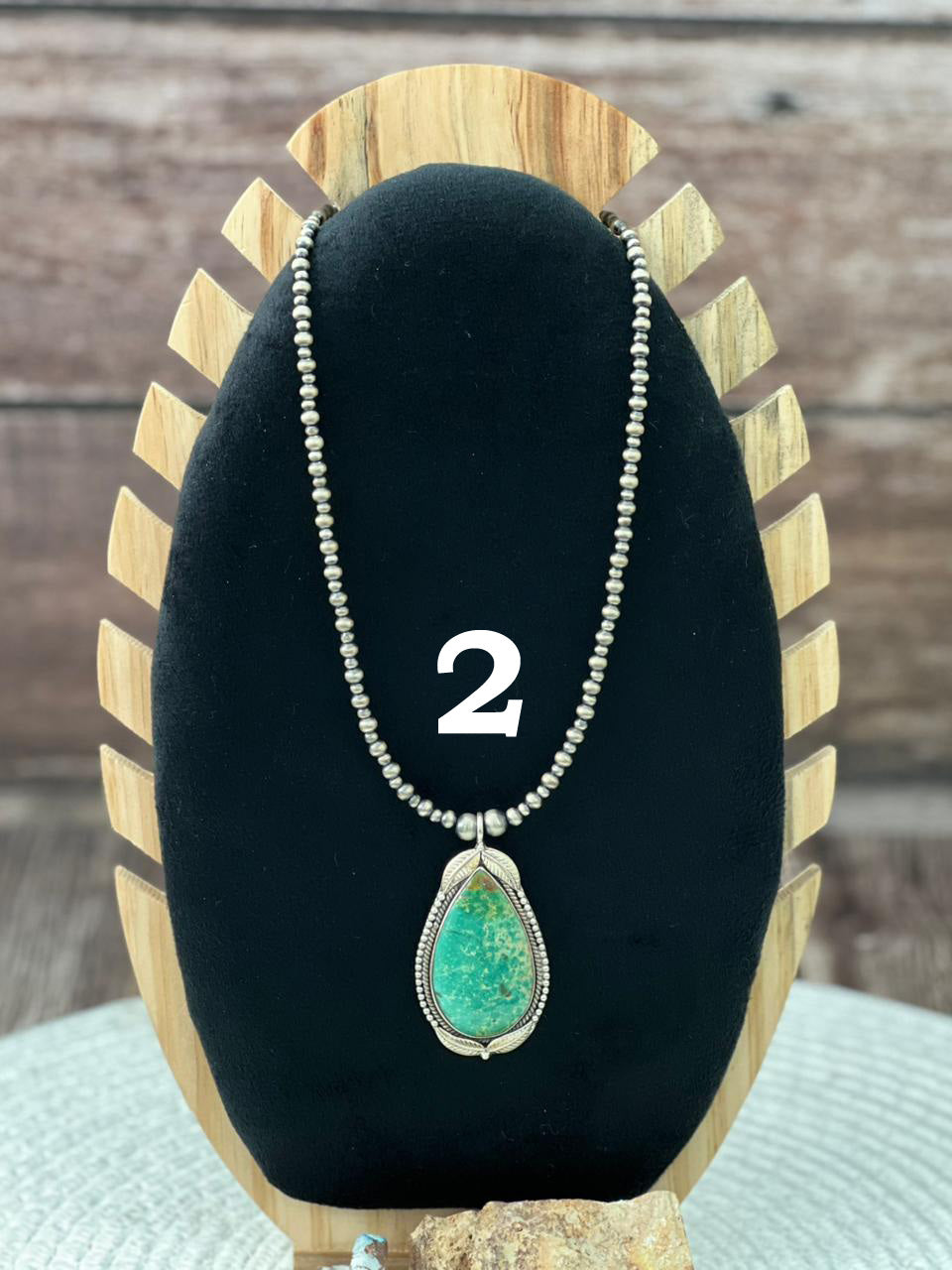 Handmade Sterling Silver Beaded Mantis Turquoise Necklace "Signed Nizhoni"