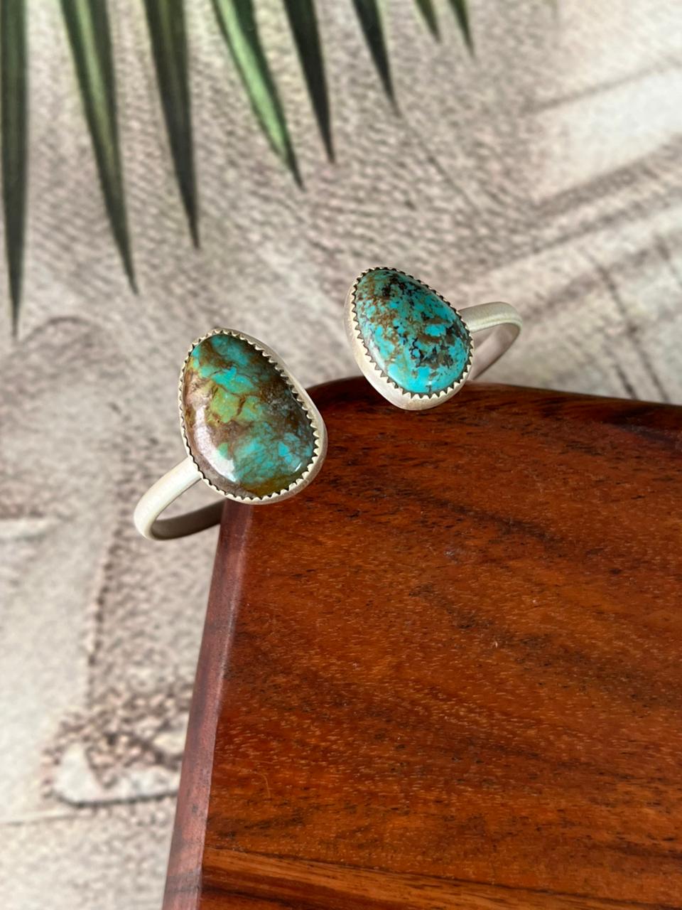 Handmade Sterling Silver Royston Turquoise Collection: Cuff Bracelet "Signed Nizhoni"