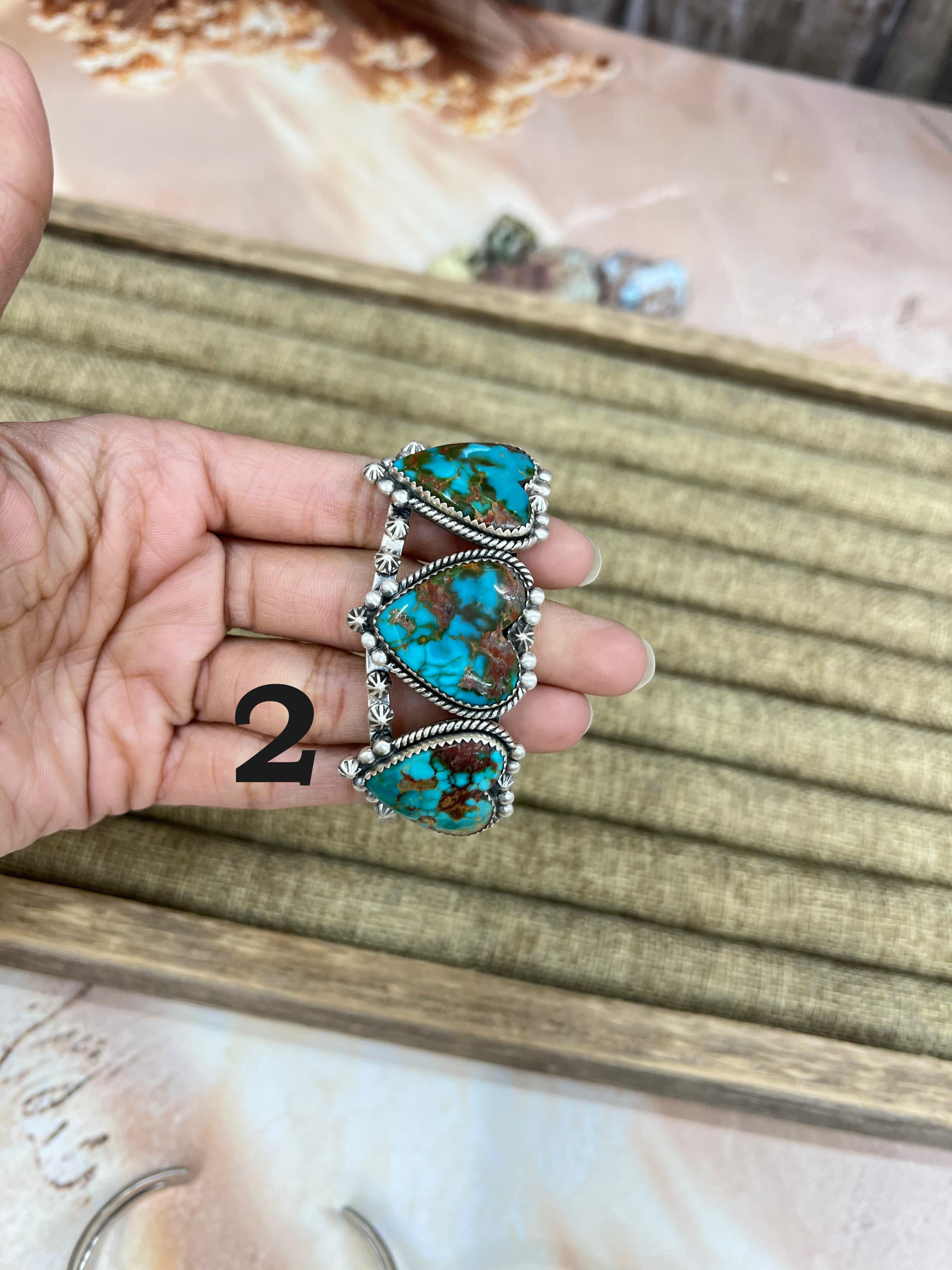 Handmade Sterling Silver Hardy Pit Cuff Bracelet with Signed Nizhoni