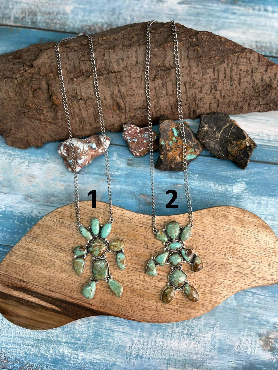 Handmade Sterling Silver Baja Turquoise Collection: Necklace "Signed Nizhoni"