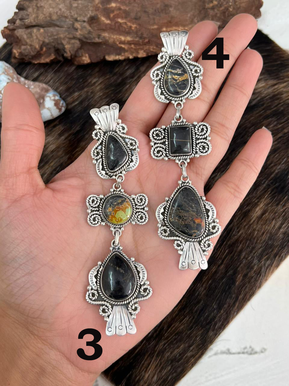 Handmade Sterling Silver Multi Stone Pendant "Signed Nizhoni"
