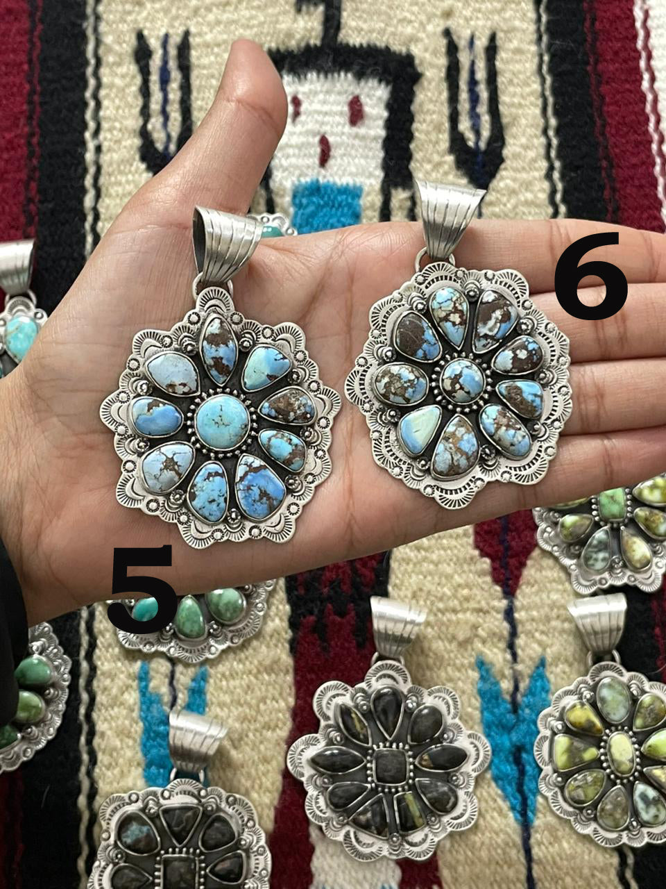 Handmade Sterling Silver Multi Stone Pendant "Signed Nizhoni"