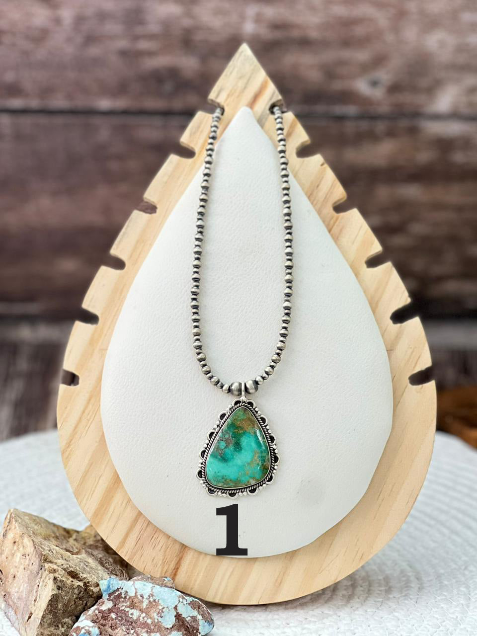 Handmade Sterling Silver Beaded Mantis Turquoise Necklace "Signed Nizhoni"