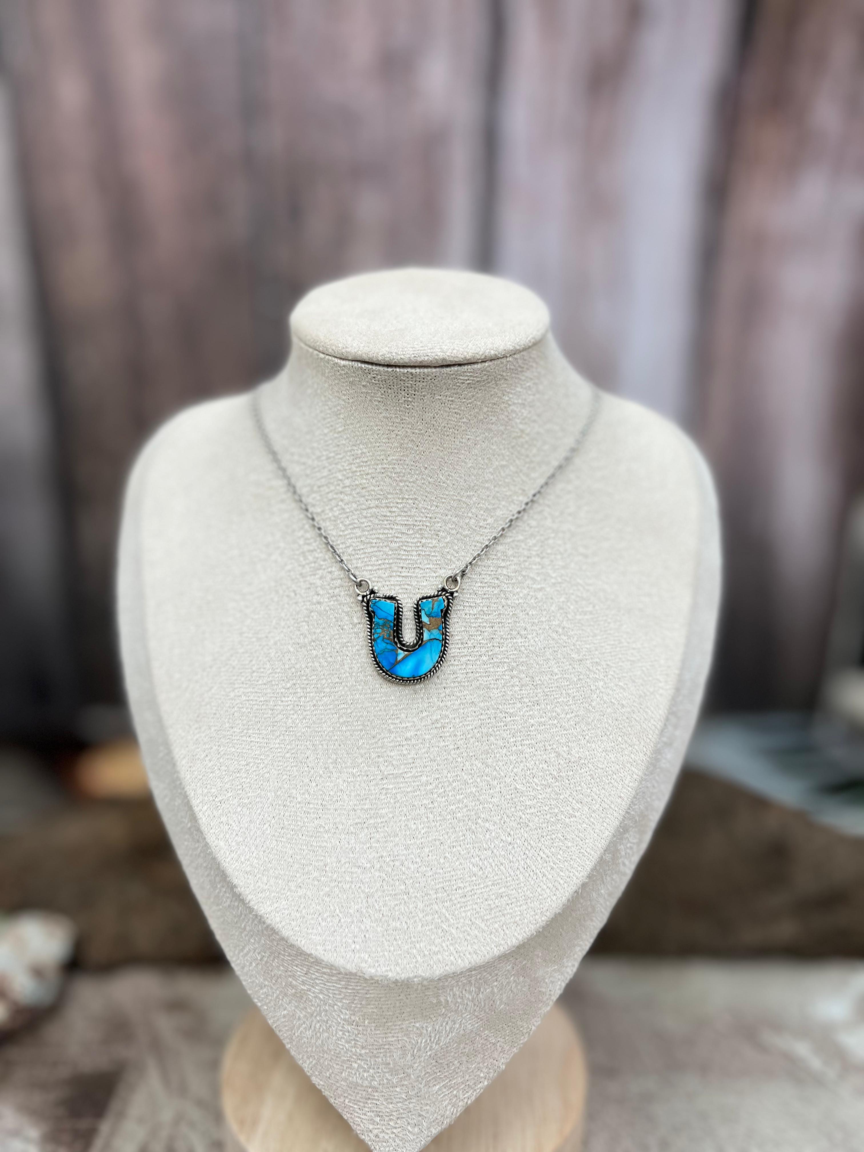 Handmade Sterling Silver Multi Stones Necklace with Signed Nizhoni