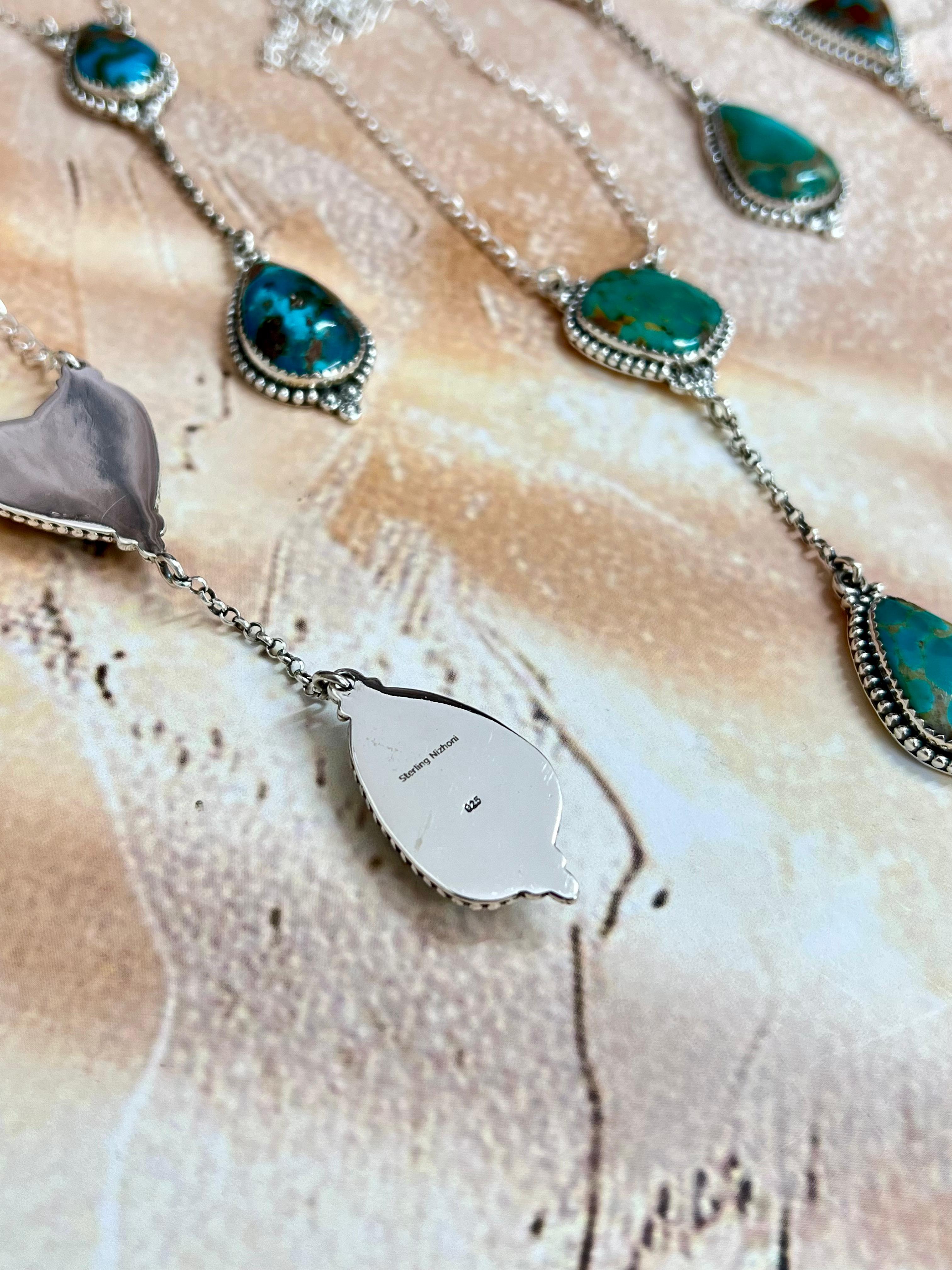 Handmade Sterling Silver Hardy Pit Necklace with Signed Nizhoni