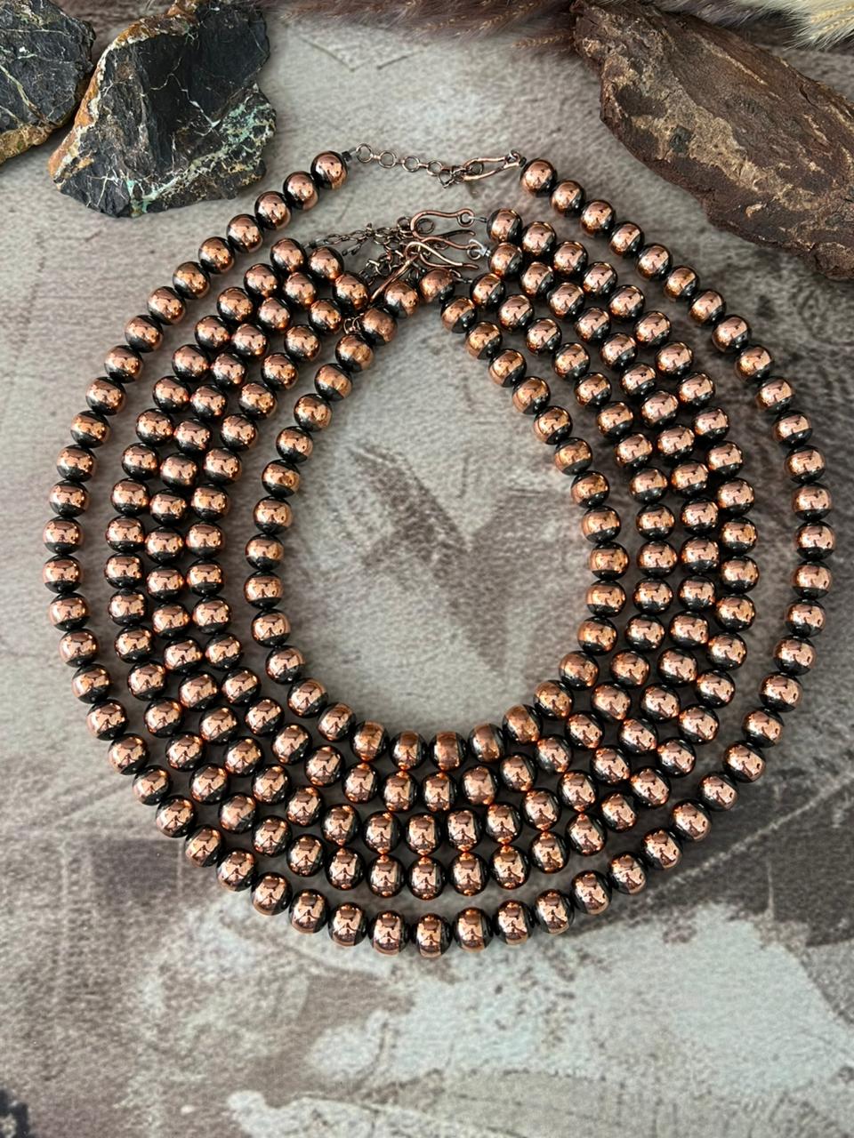 Handmade Copper Beaded 10MM Necklace