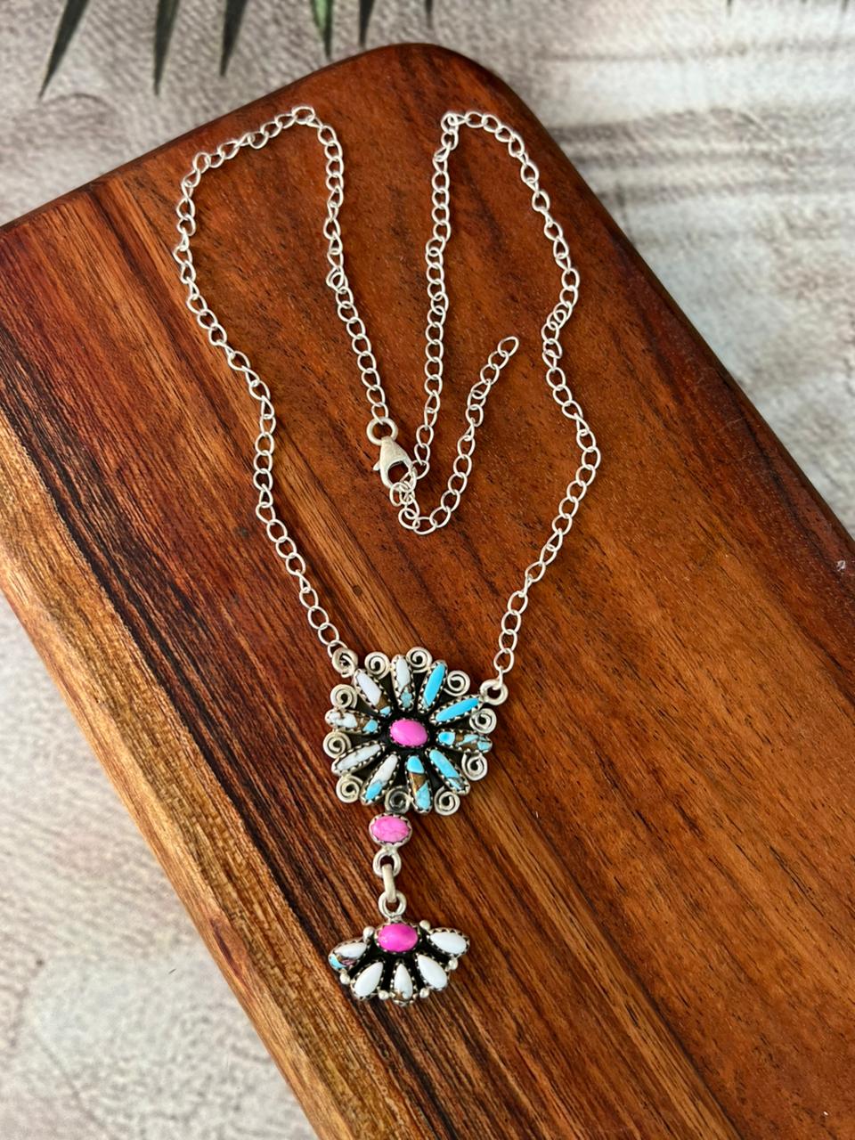 Handmade Sterling Silver Cotton Candy Necklace "Signed Nizhoni"