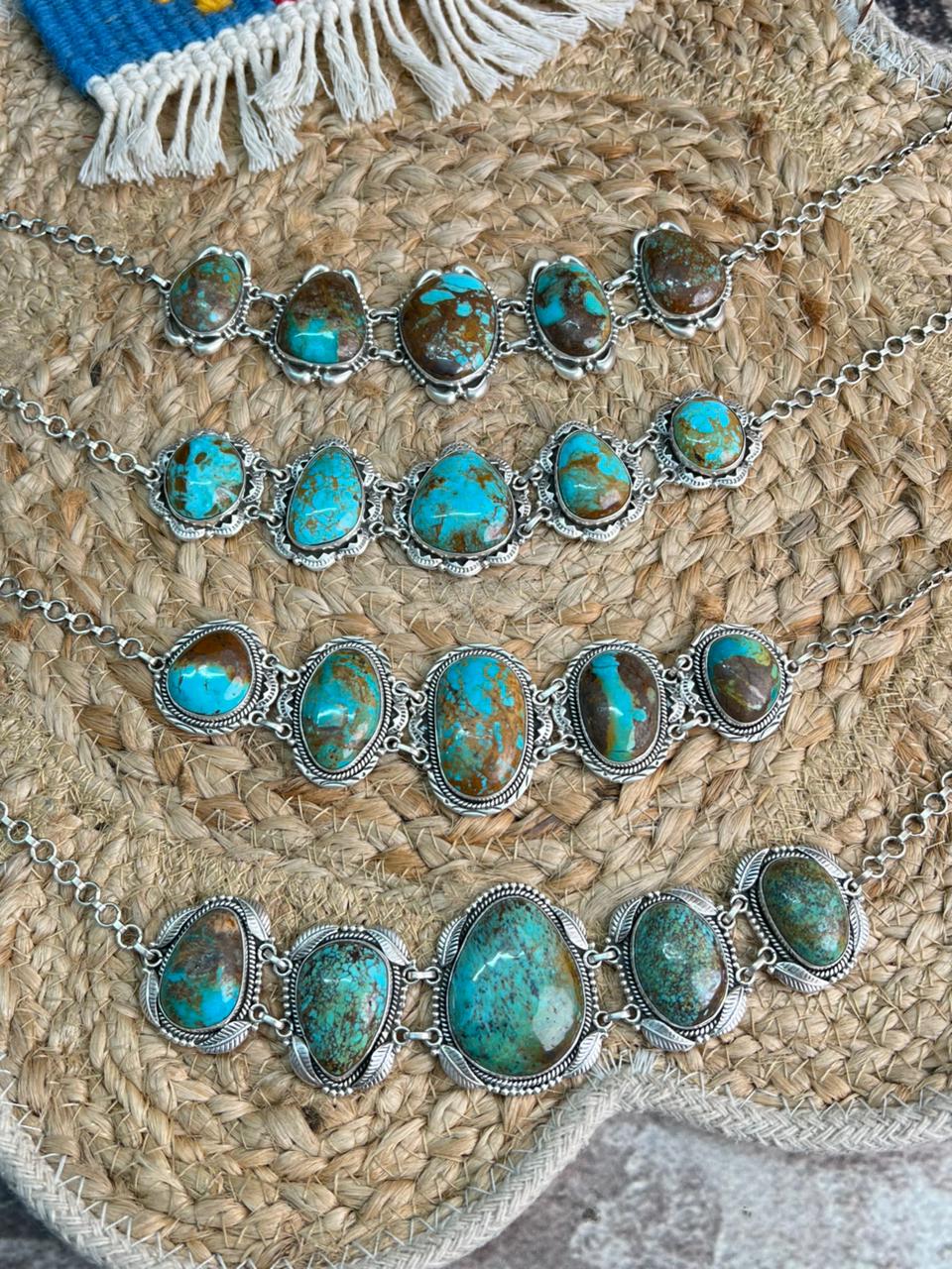 Handmade Sterling Silver Royston Turquoise Necklace "Signed Nizhoni"