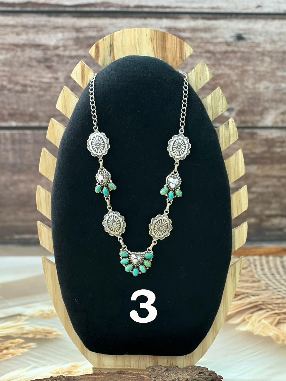 Handmade Sterling Silver Kingman Turquoise with Wild Horse Magnesite Necklace "Signed Nizhoni"
