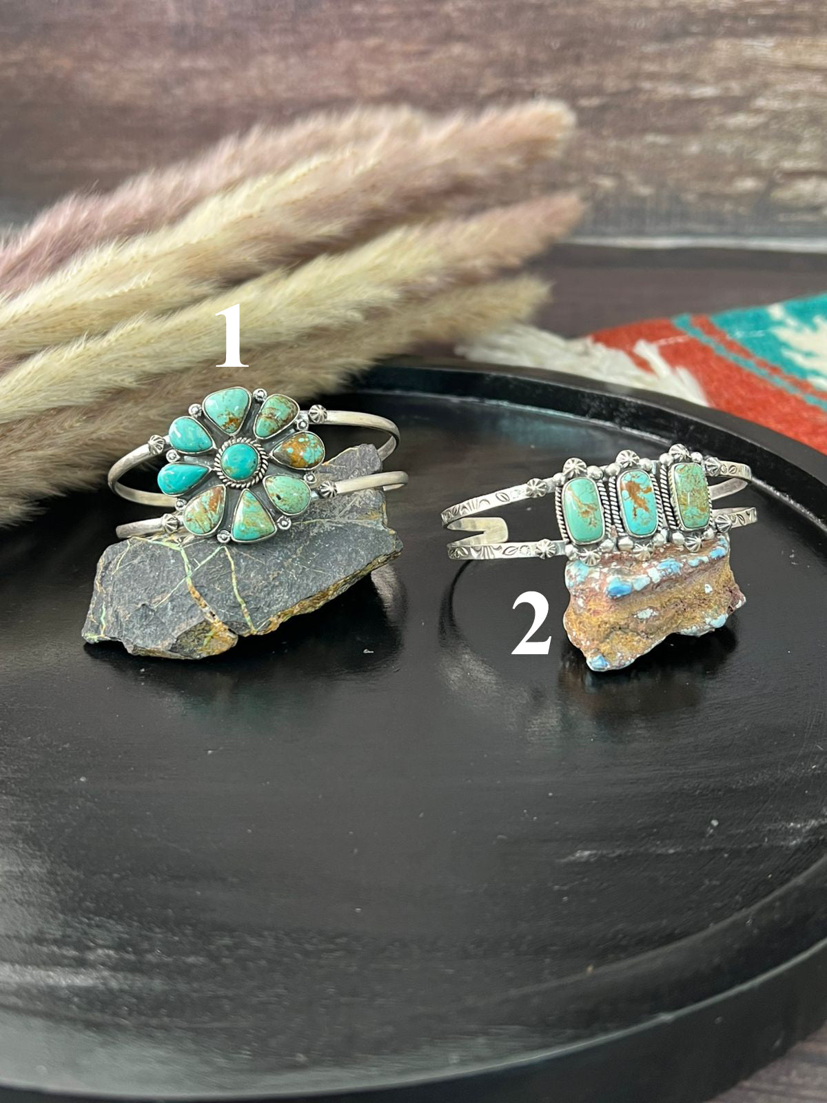 Handmade Sterling Silver Baja Turquoise Collection: Cuff Bracelet "Signed Nizhoni"