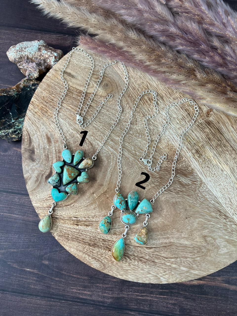 Handmade Sterling Silver Baja Turquoise Collection: Necklace "Signed Nizhoni"