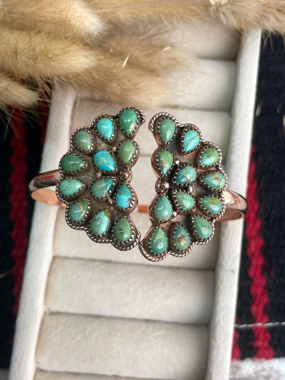 Handmade Copper Collection: Kingman Turquoise Cuff Bracelet
