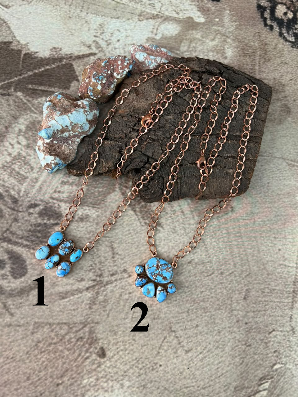 Handmade Golden Hills Turquoise Copper Collection: Necklace Signed Nizhoni