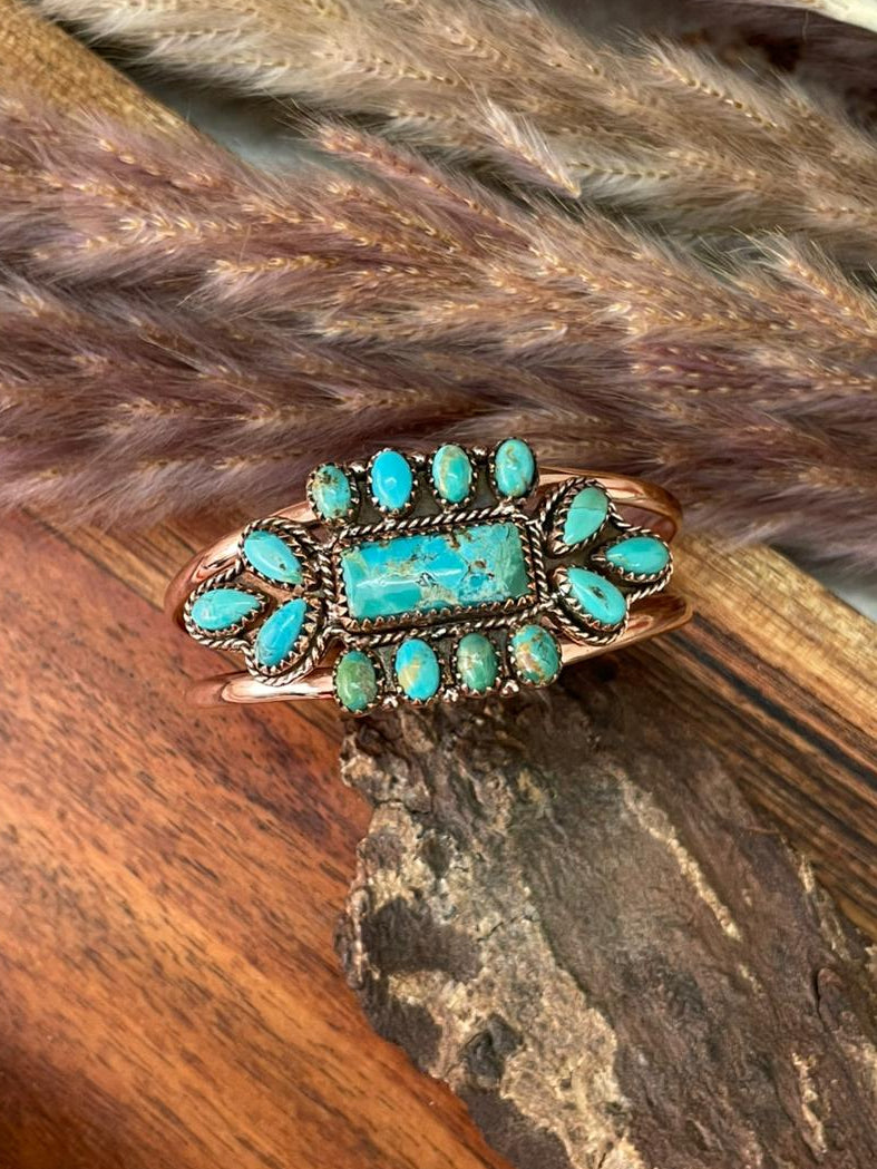 Handmade Copper Collection: Kingman Turquoise Cuff Bracelet