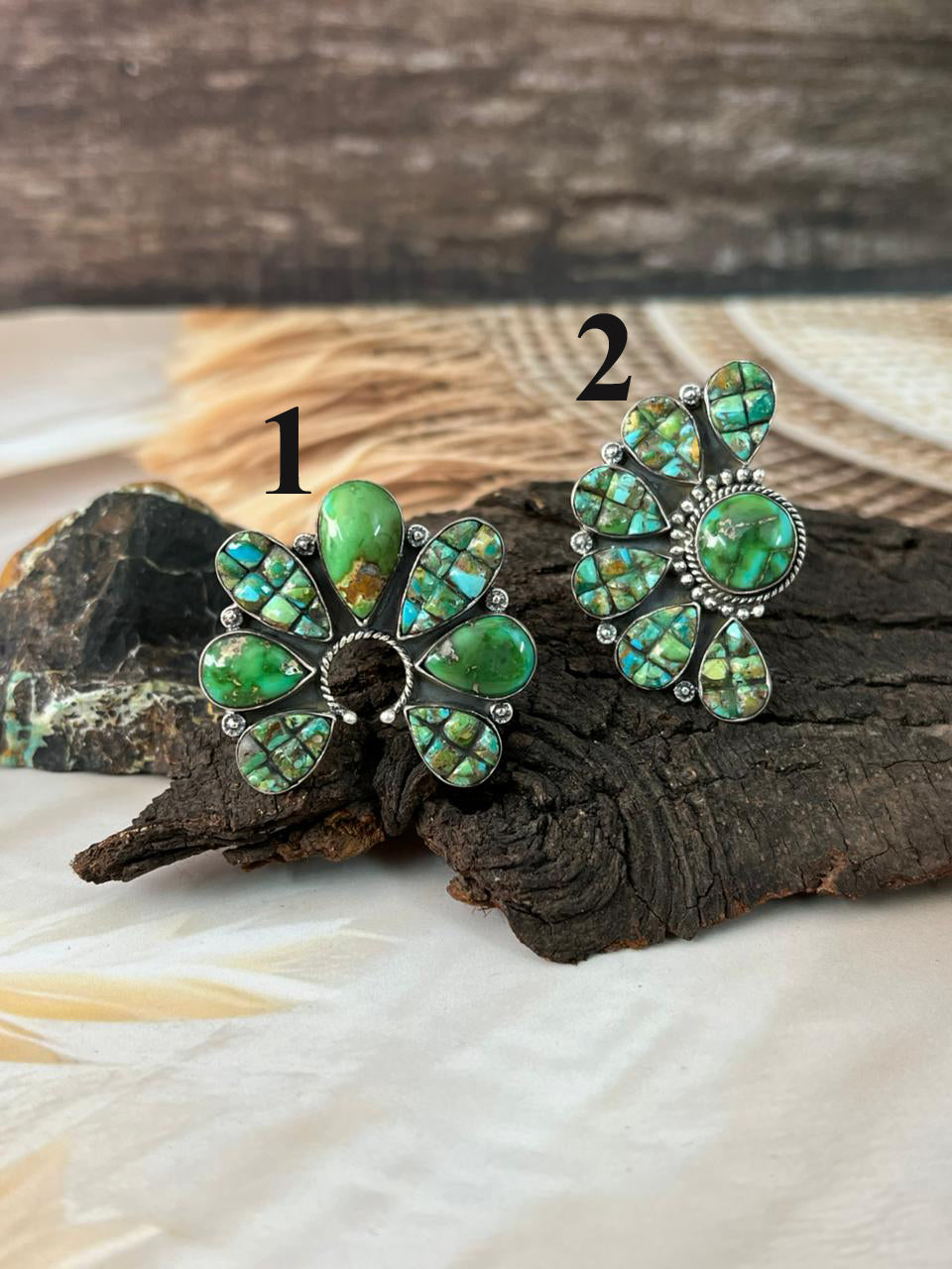 Handmade Sterling Silver Sonoran Cobble Collection: Sonoran Mountain Turquoise Adjustable Ring "Signed Nizhoni"