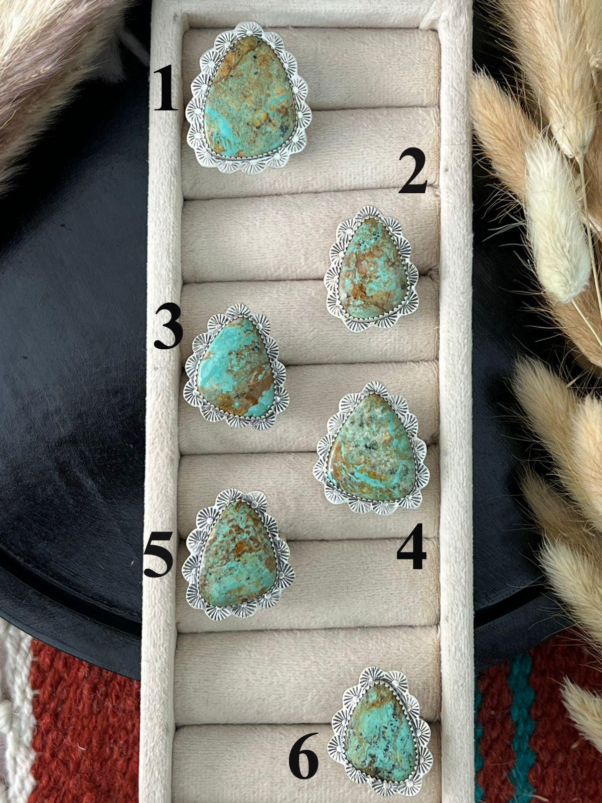 Handmade Sterling Silver Baja Turquoise Collection: Adjustable Ring "Signed Nizhoni"