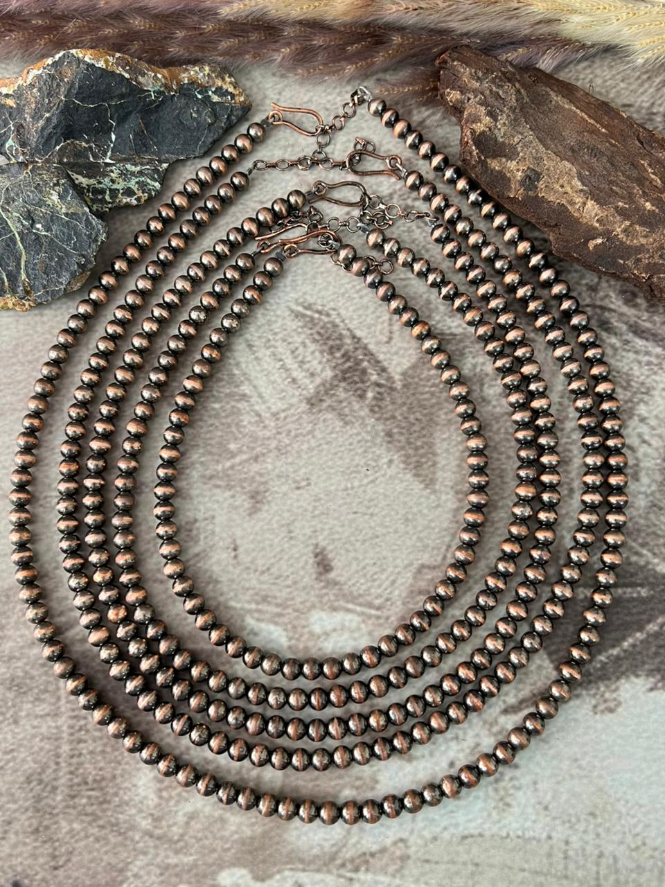 Handmade Copper Beaded 6MM Necklace