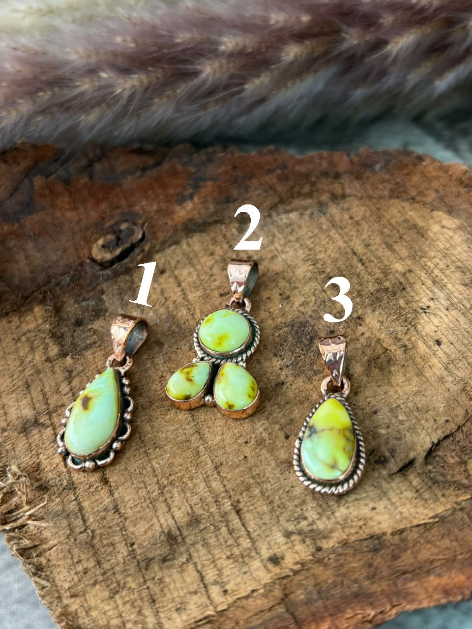 Handmade Palomino Turquoise Copper Collection: Pendant Signed Nizhoni