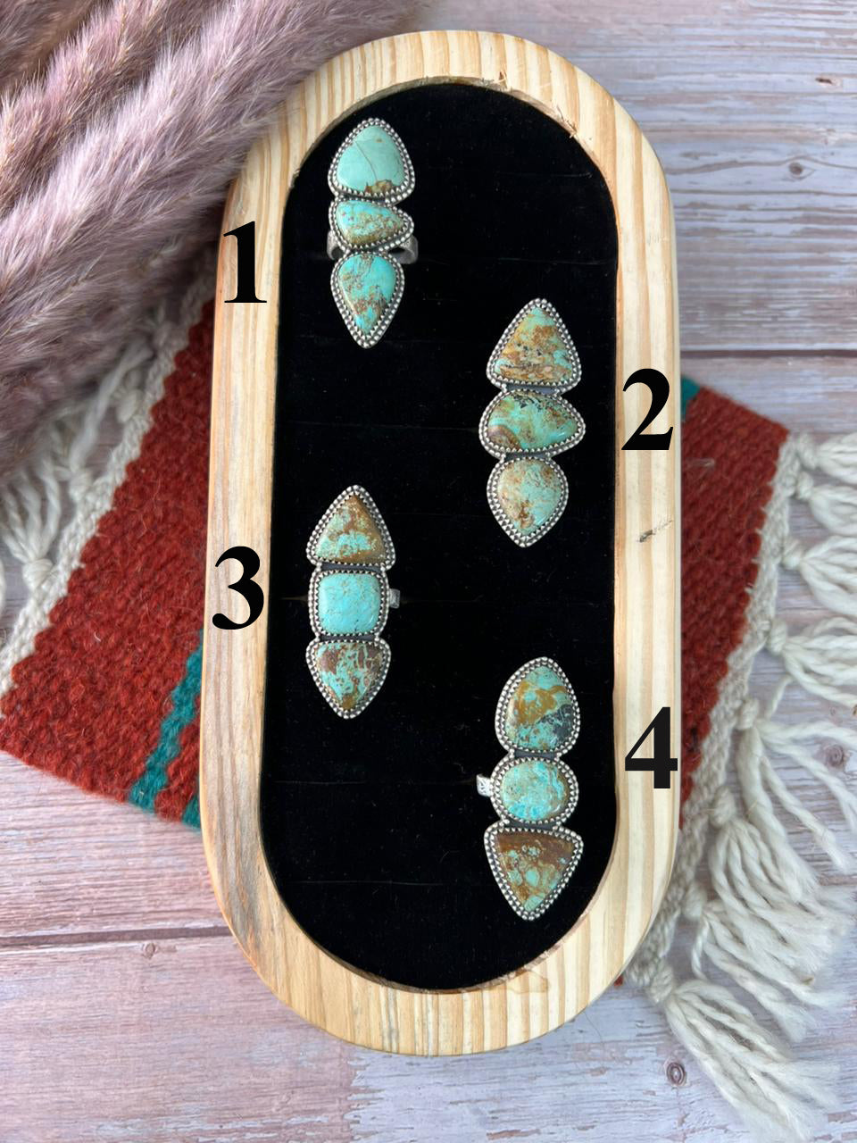 Handmade Sterling Silver Baja Turquoise Collection: Adjustable Ring "Signed Nizhoni"