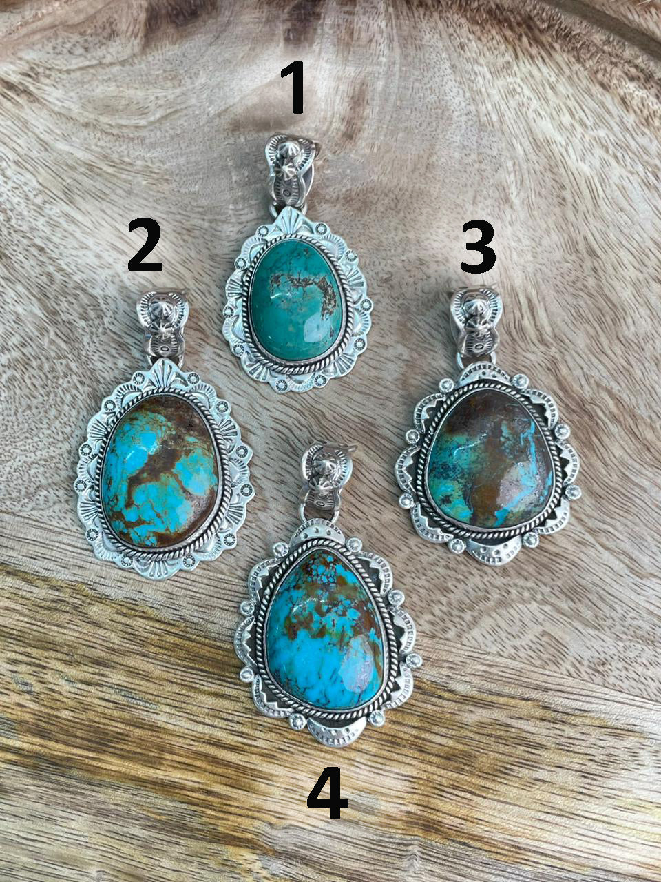 Handmade Sterling Silver Royston Turquoise Collection: Pendant "Signed Nizhoni"