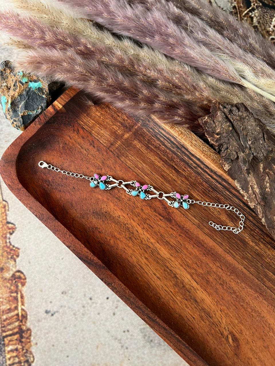 Handmade Sterling Silver Cotton Candy Bracelet "Signed Nizhoni"