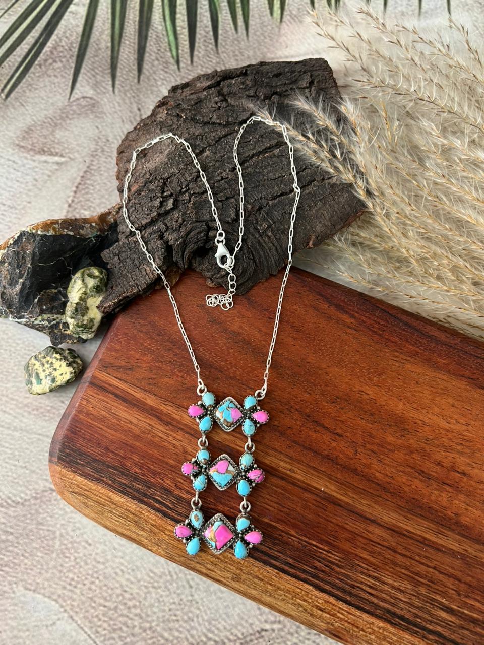 Handmade Sterling Silver Cotton Candy Necklace "Signed Nizhoni"