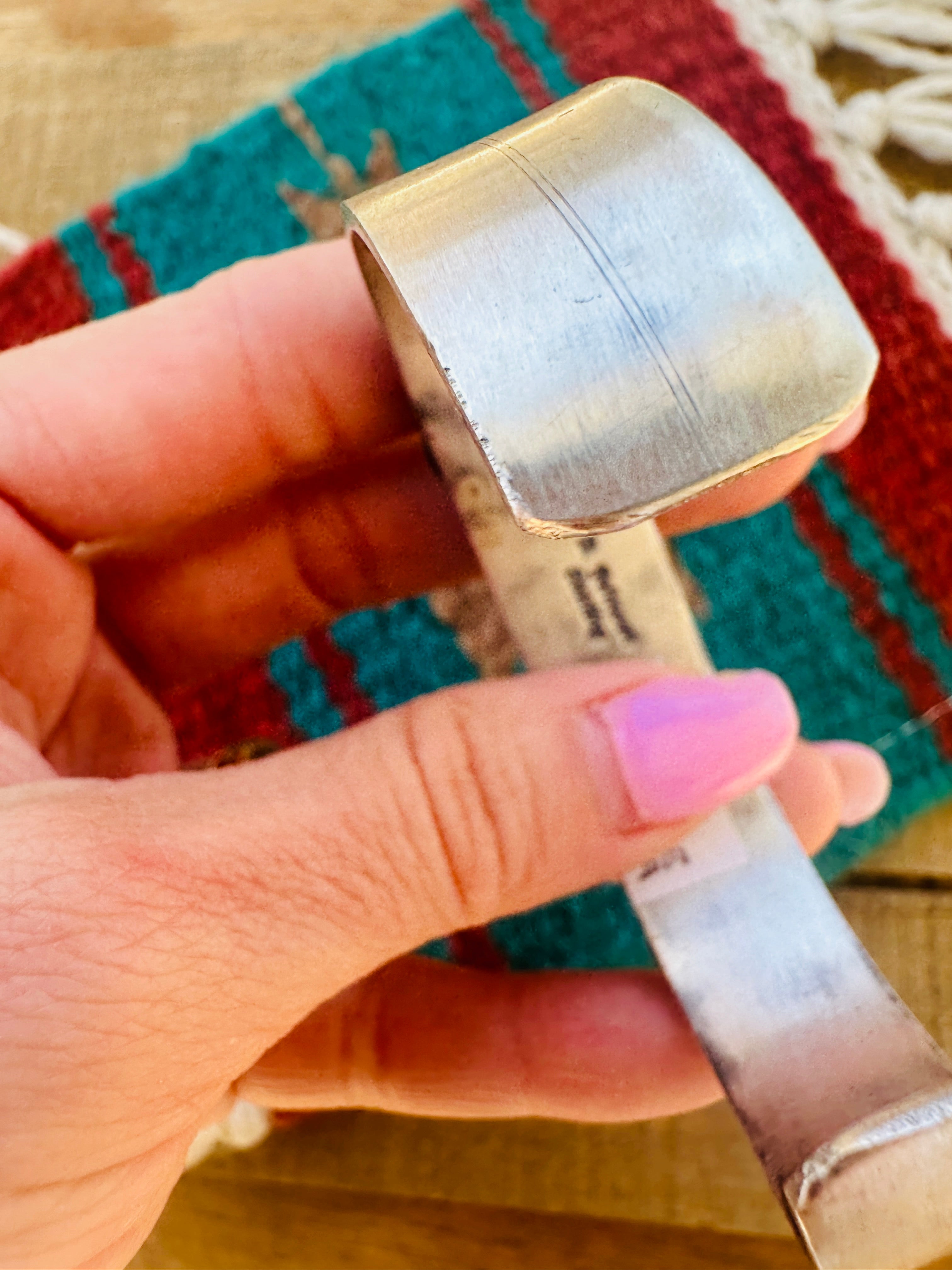 Navajo Kingman Turquoise & Sterling Silver Cuff Bracelet /