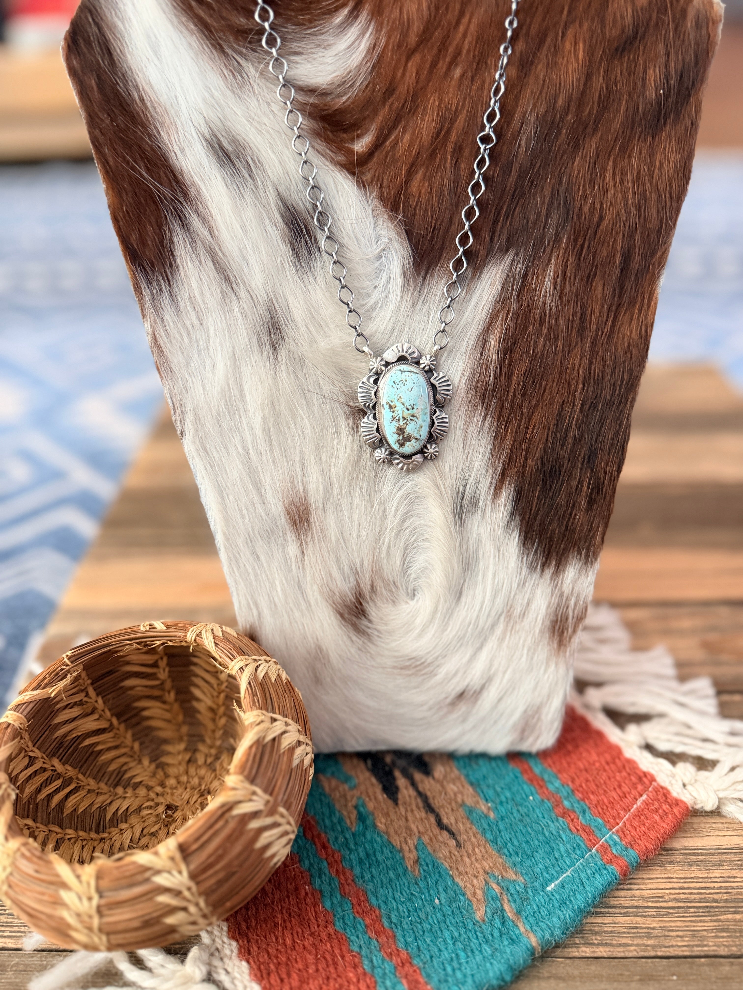 Handcrafted Dry Creek Turquoise & Sterling Silver Necklace