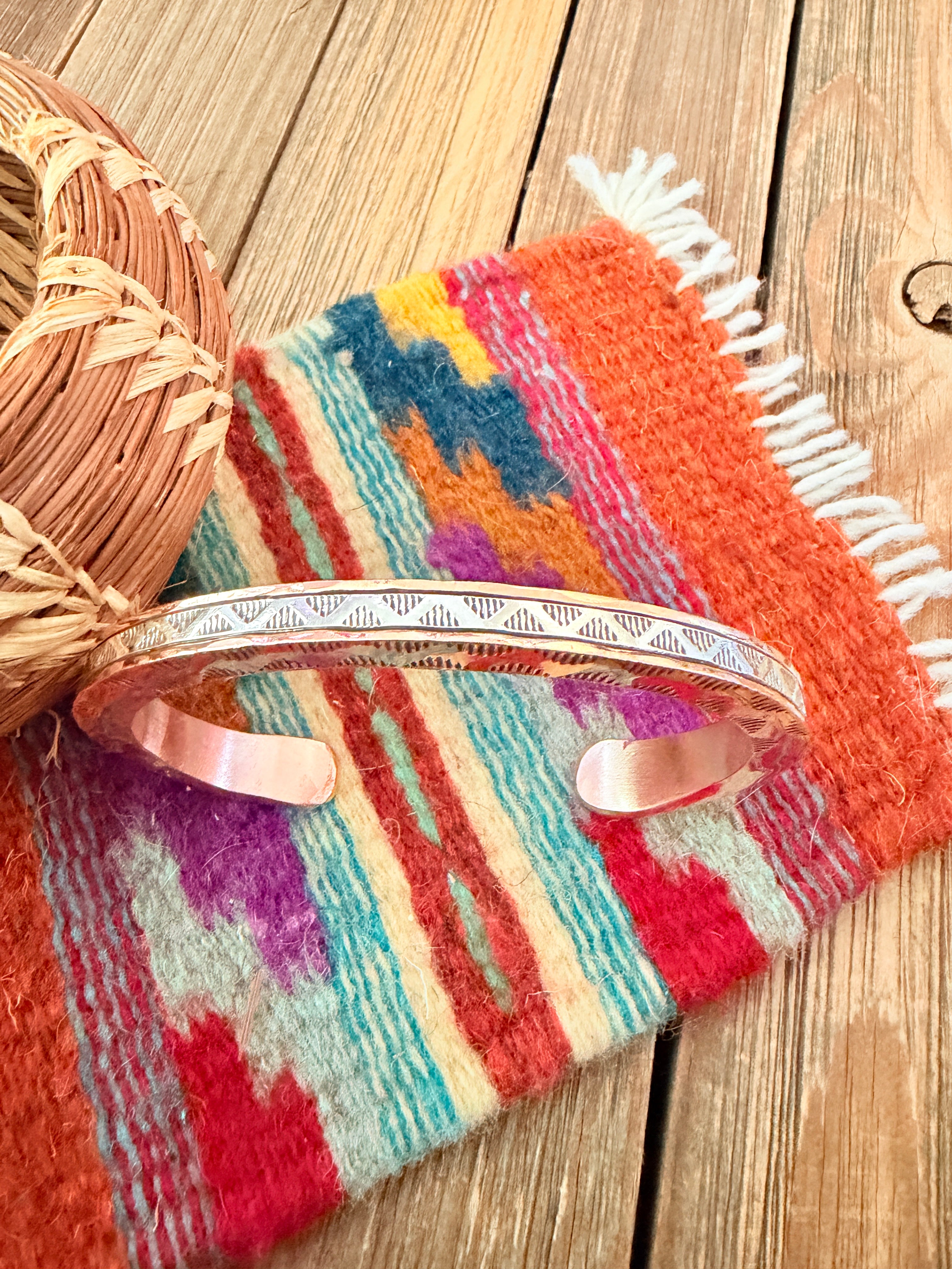 Handcrafted Copper & Sterling Silver Cuff Bracelet