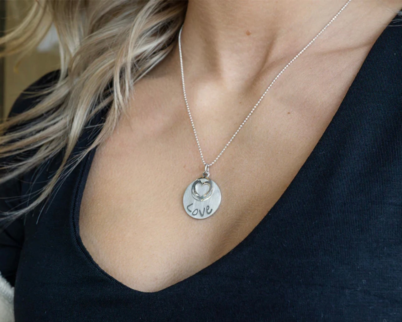 Sterling Silver Love Pendant Necklace