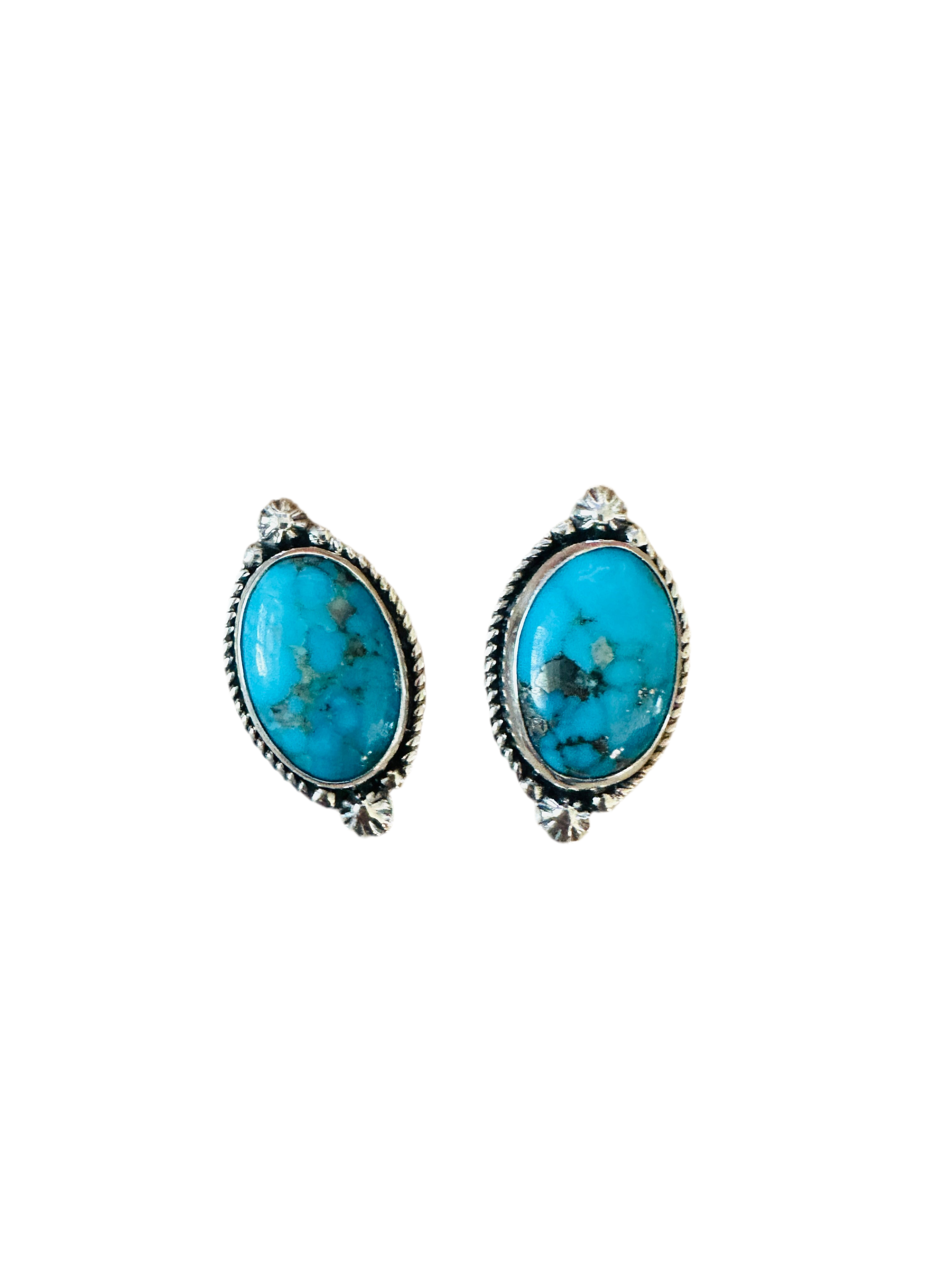 Handcrafted Sterling Silver & Turquoise Post Earrings