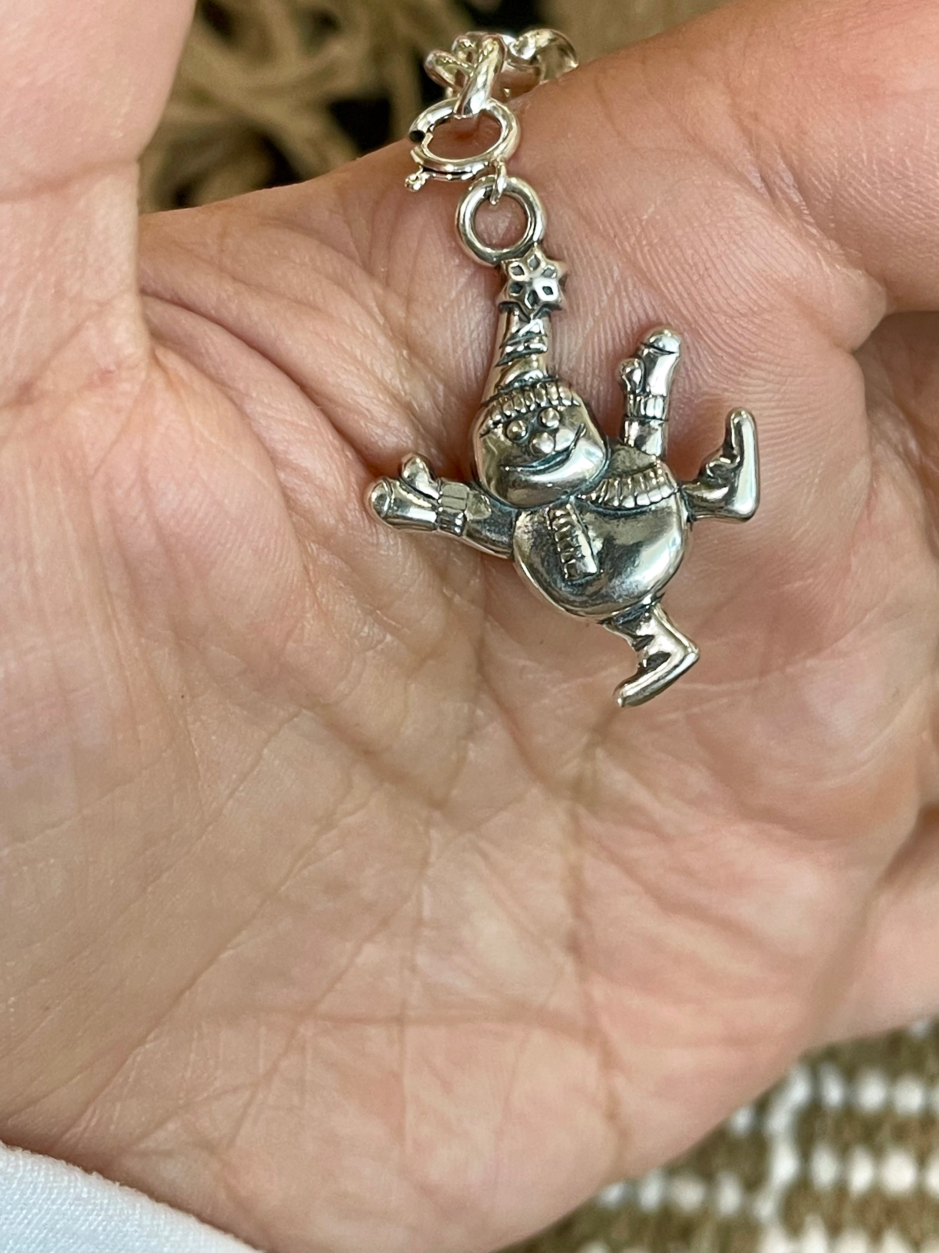 Handcrafted Sterling Silver CHRISTMAS SNOWMAN Charm