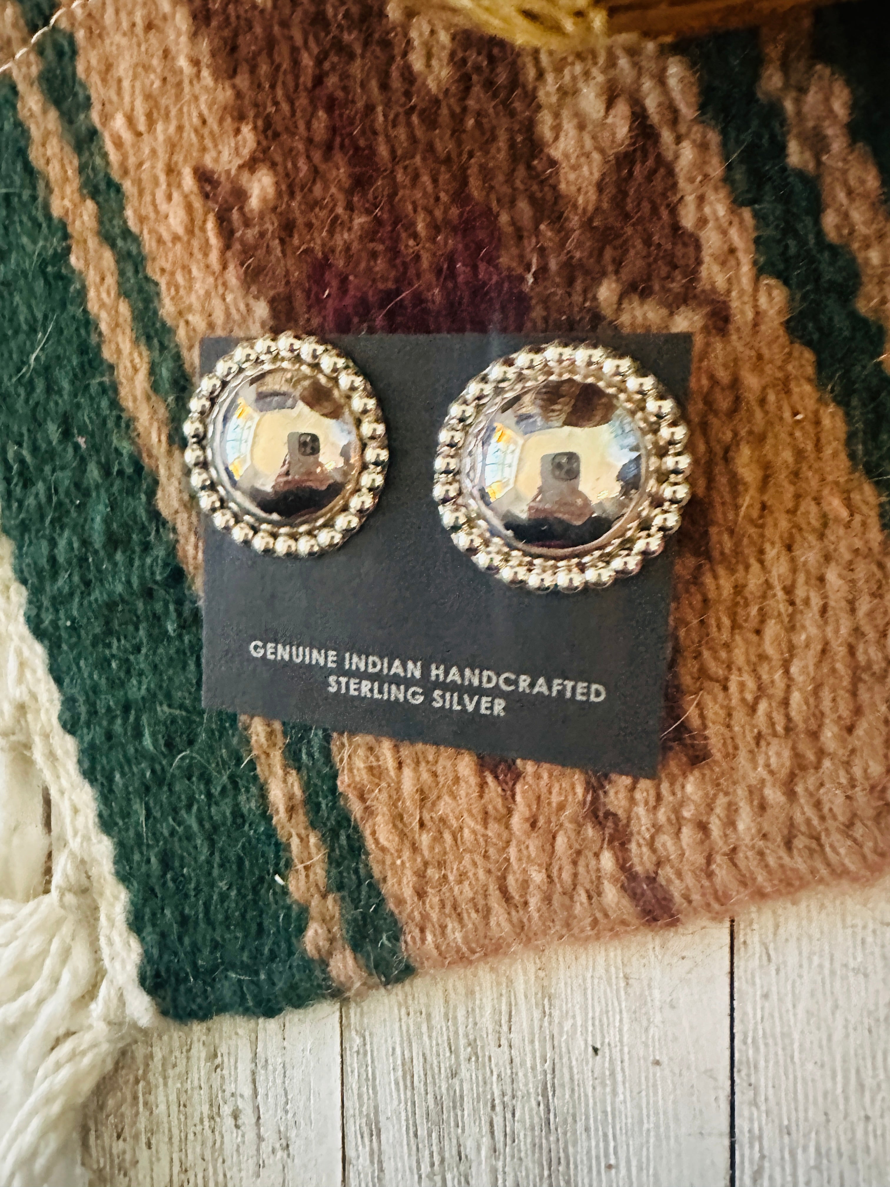 Handcrafted Sterling Silver Concho Post Earrings