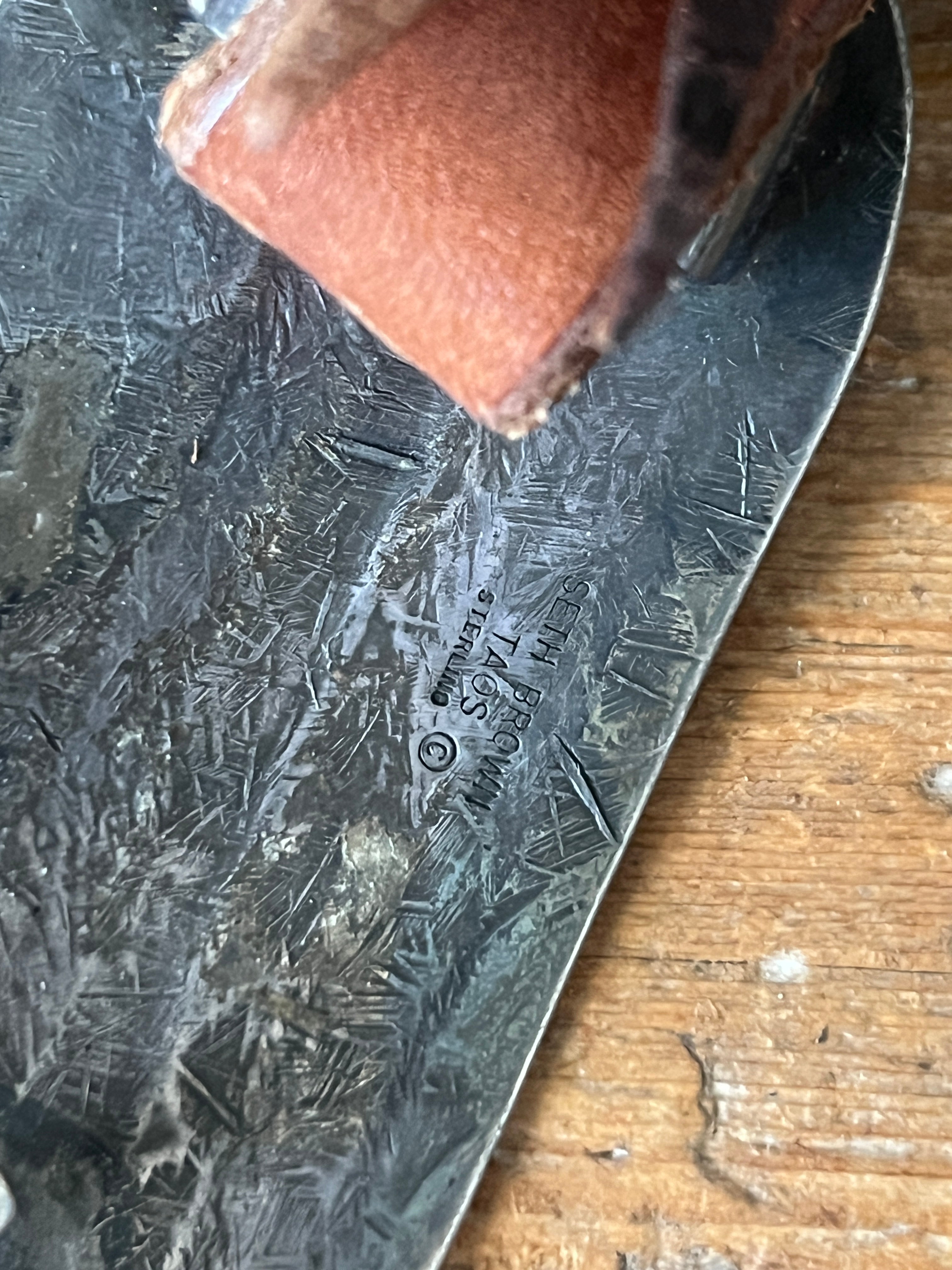 Stunning Old Pawn Handcrafted Sterling Silver and Amethyst Concho Belt by Seth Brown, Taos