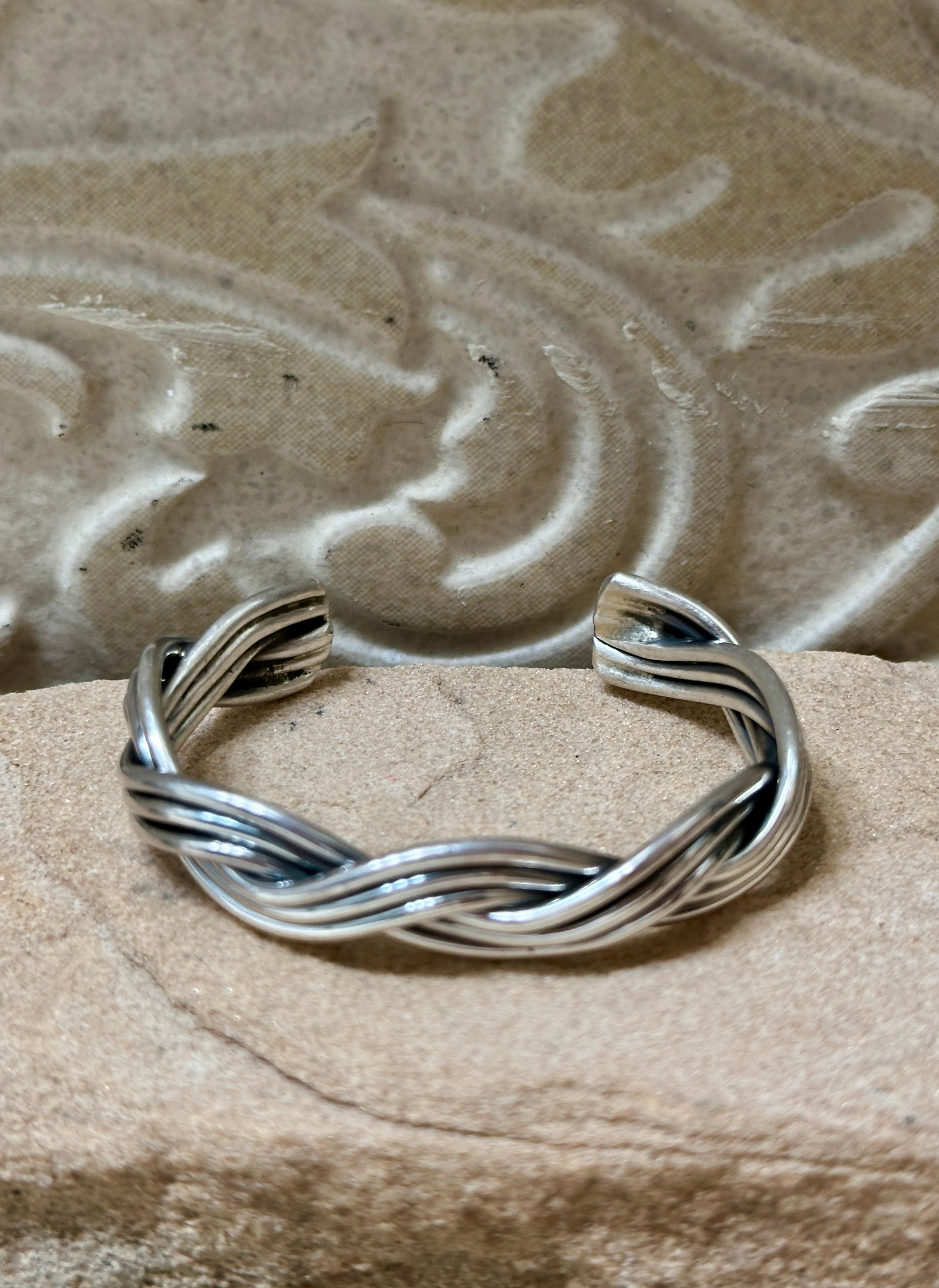 Handcrafted Sterling Silver Rope Twist Baby, Child Cuff Bracelet