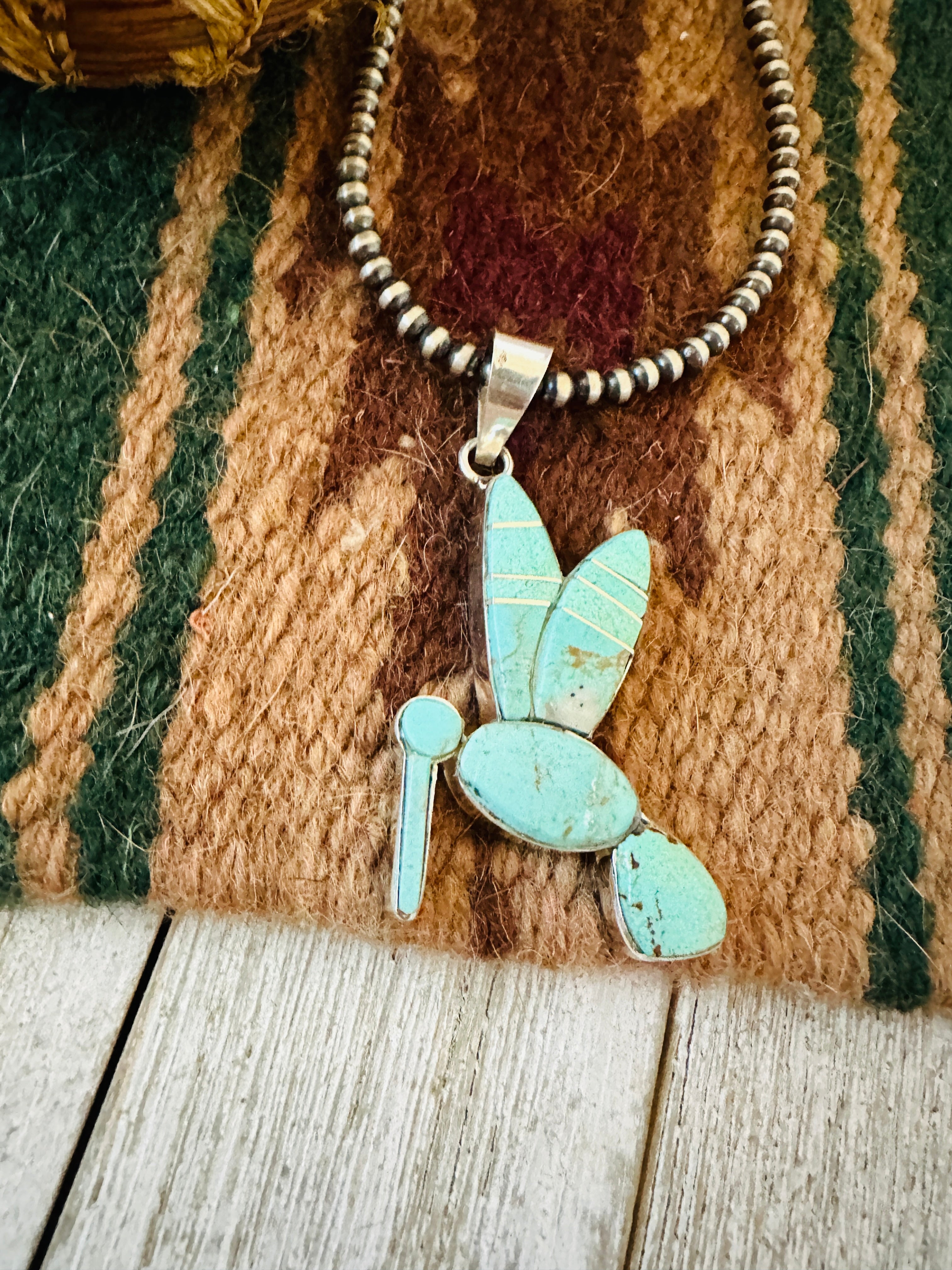 Handcrafted Sterling Silver & Turquoise Inlay Dragonfly Pendant
