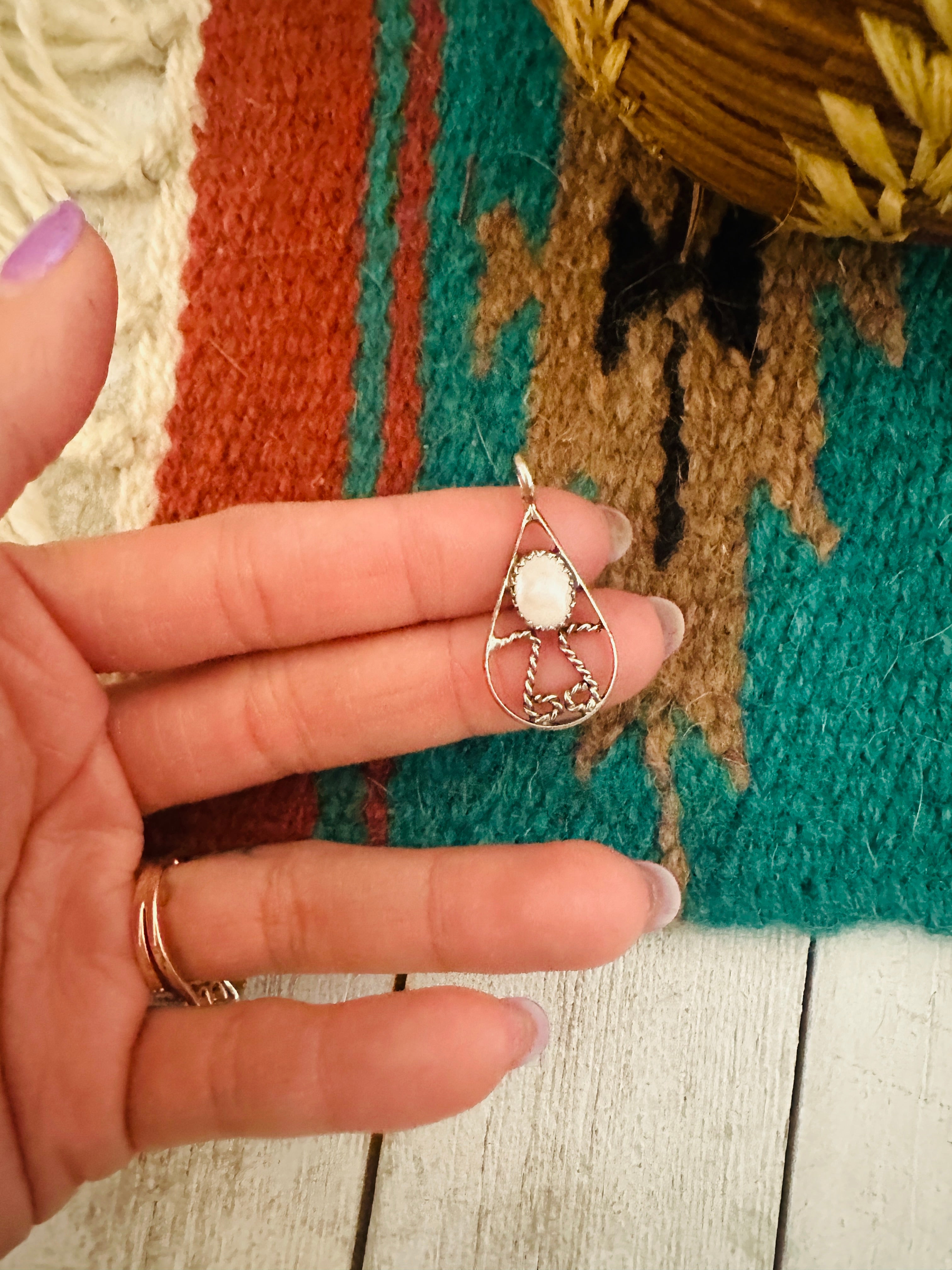 Handcrafted Mother of Pearl & Sterling Silver Pendant