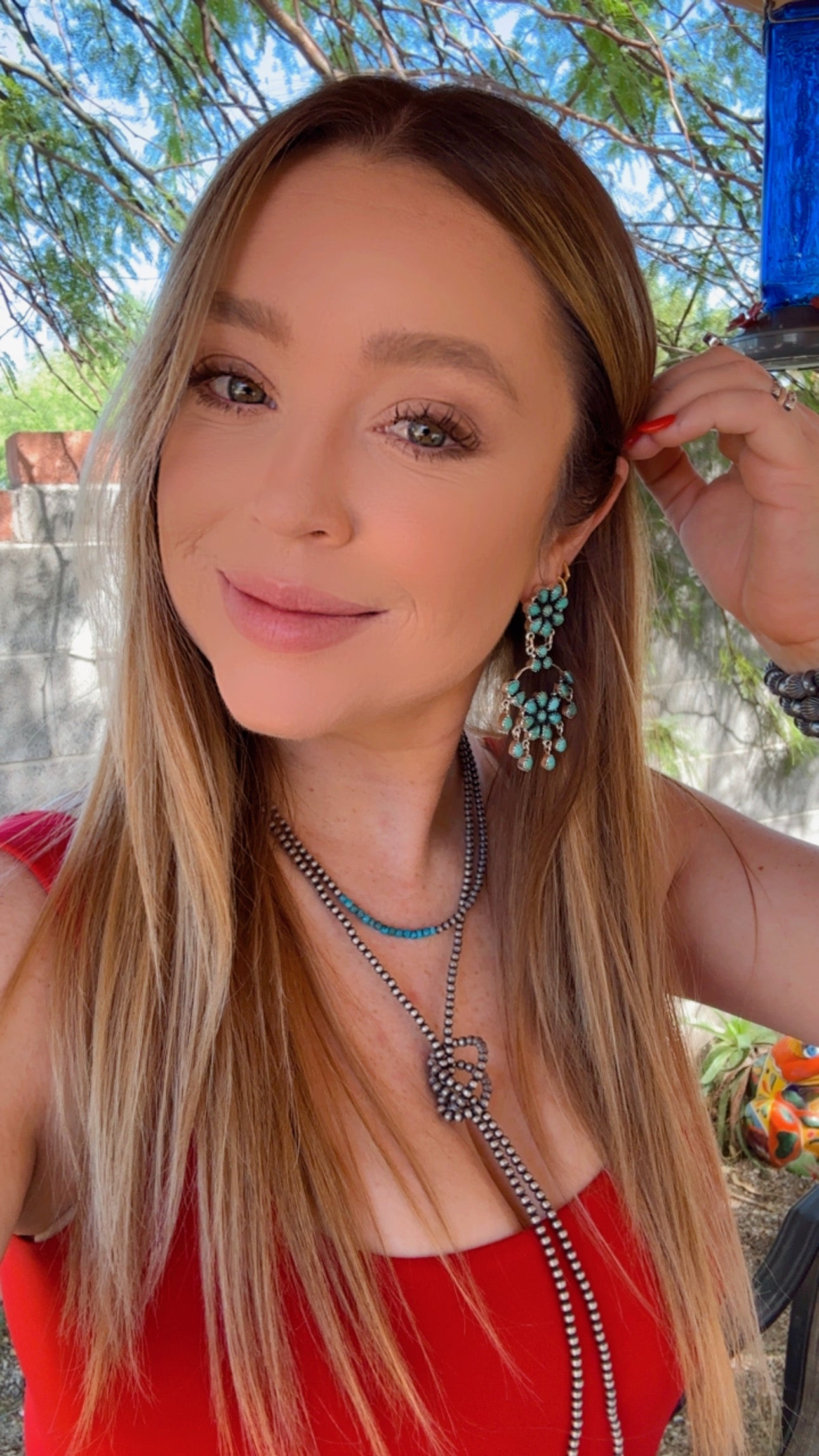 Handmade Stunning Turquoise and Sterling Silver Dangle Earrings